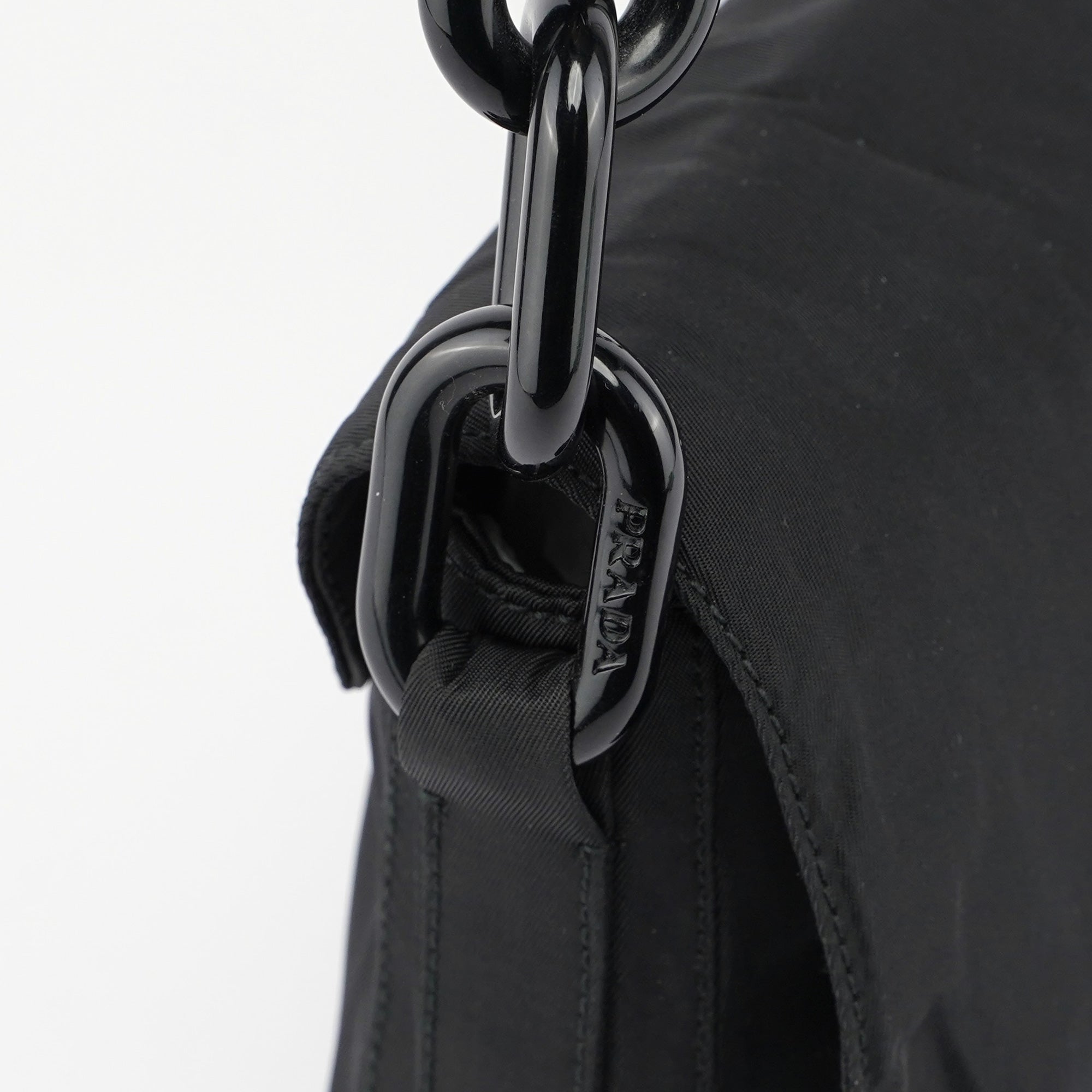 Black Tessuto Plastic Shoulder Bag