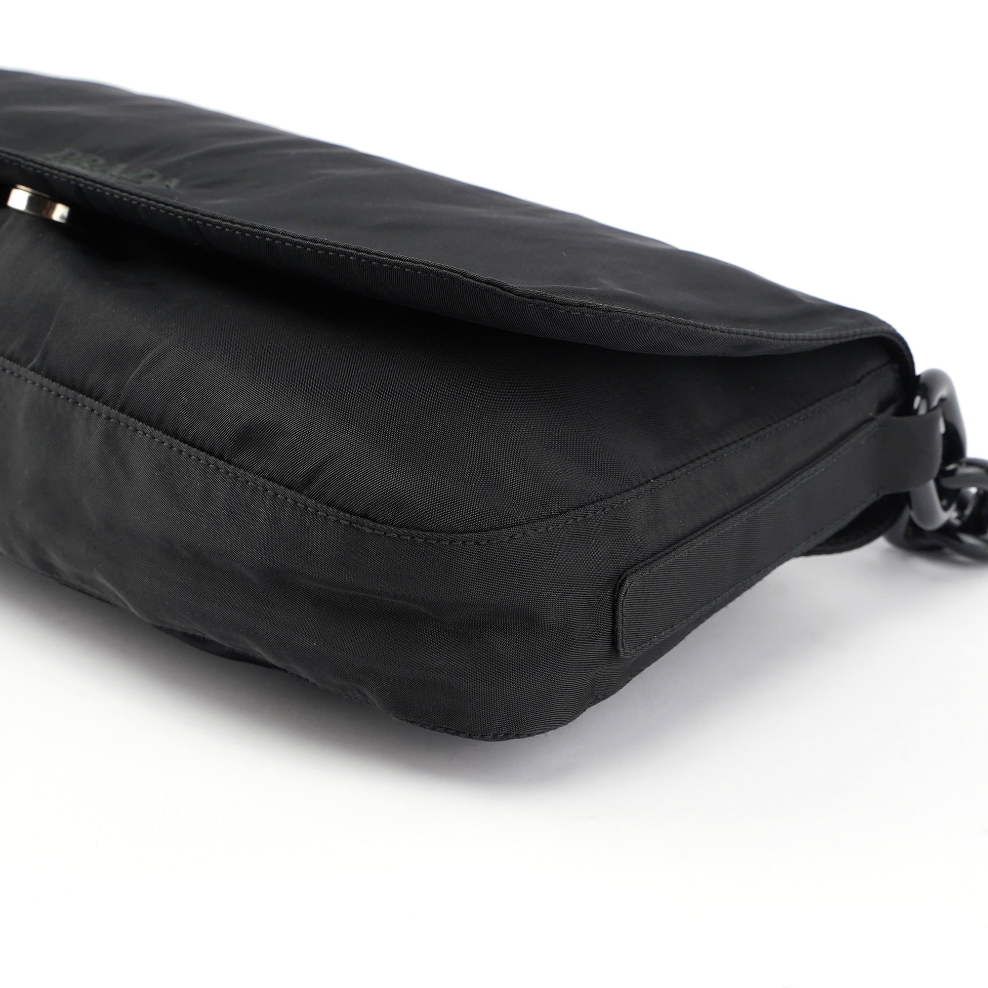 Black Tessuto Plastic Shoulder Bag