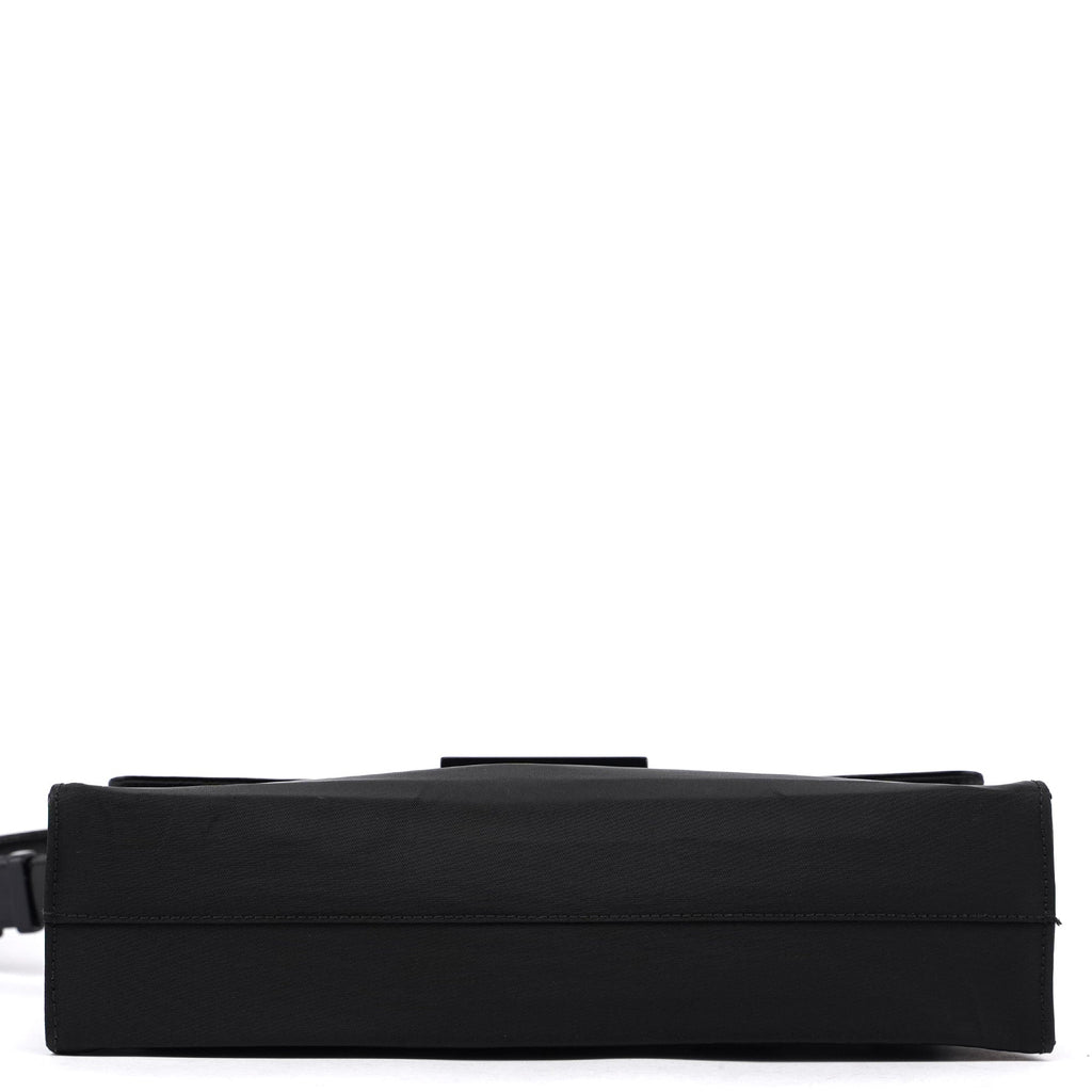 Black Tessuto Spazzolato Buckle Shoulder Bag
