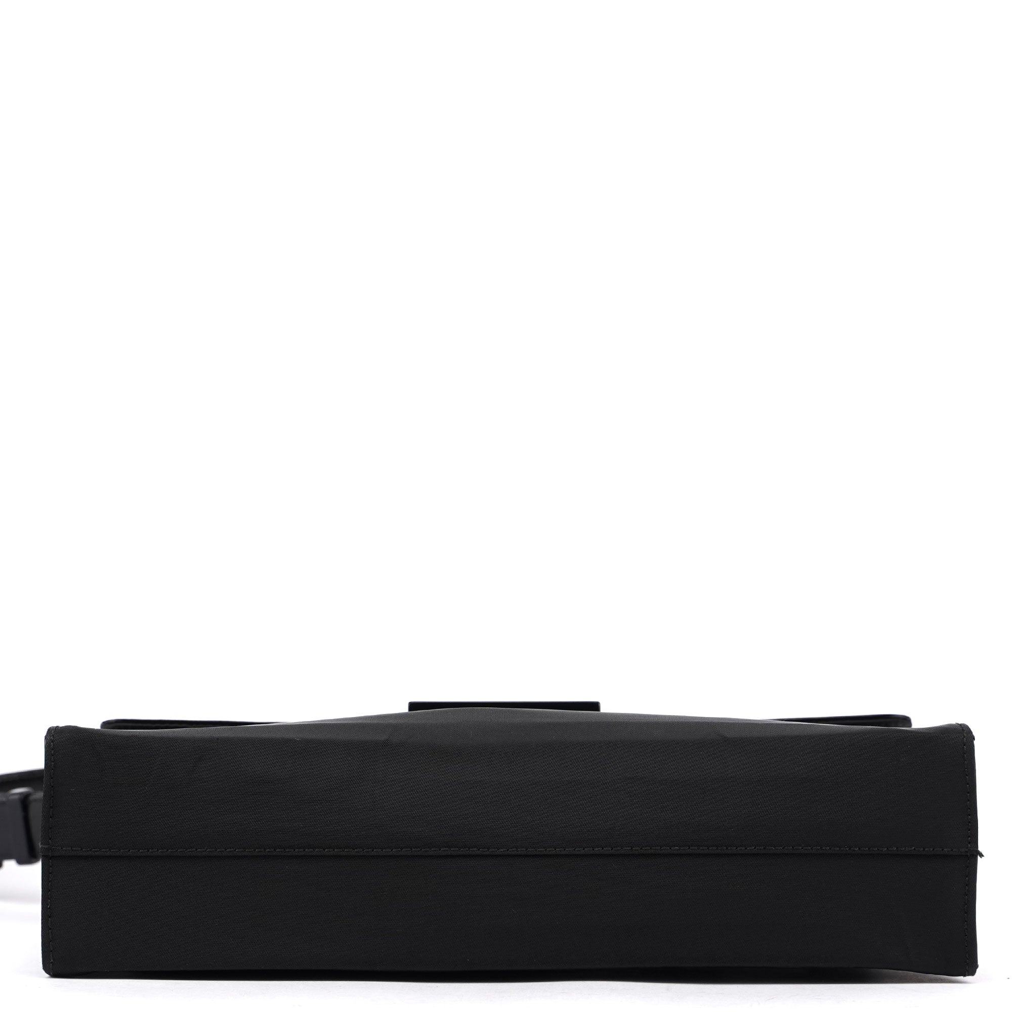 Black Tessuto Spazzolato Buckle Shoulder Bag