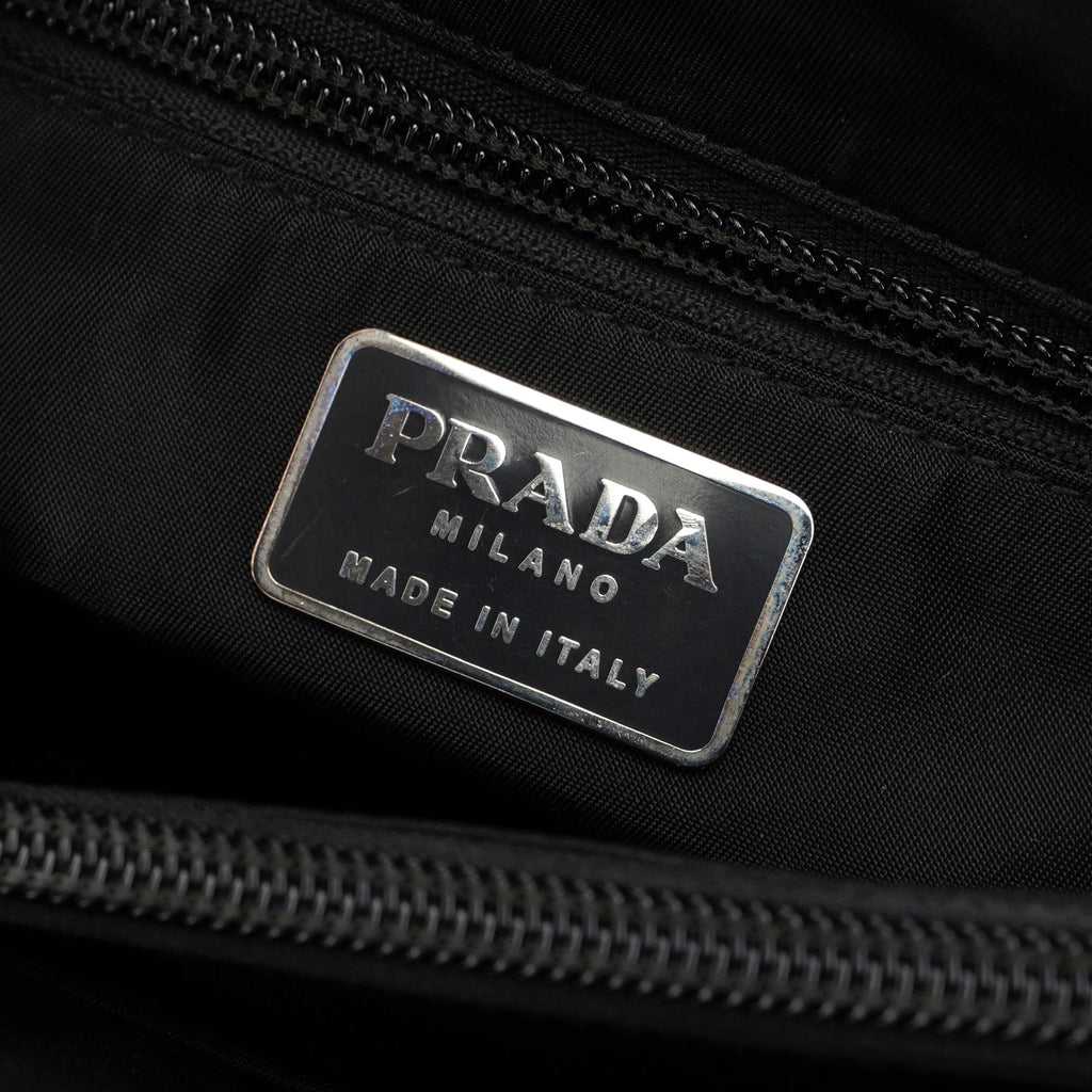 Black Tessuto Spazzolato Buckle Shoulder Bag