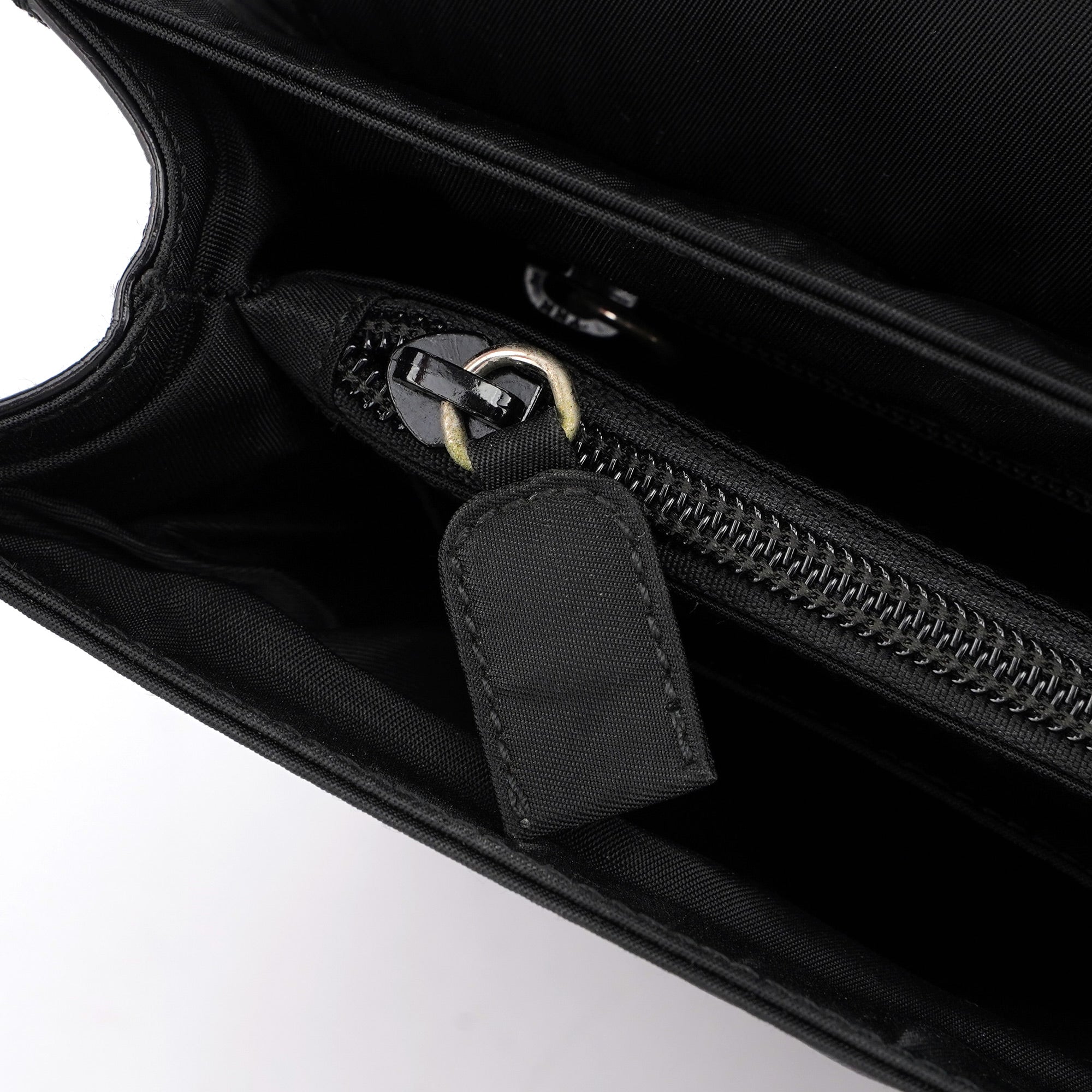 Black Tessuto Spazzolato Buckle Shoulder Bag