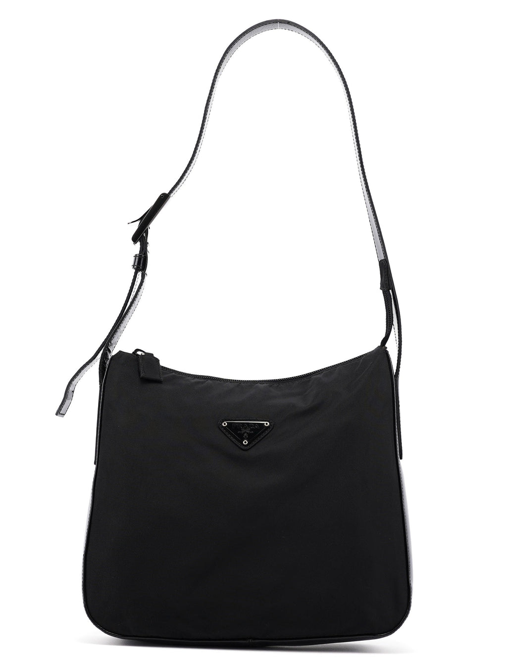 Black Tessuto Spazzolato Hobo Shoulder Bag