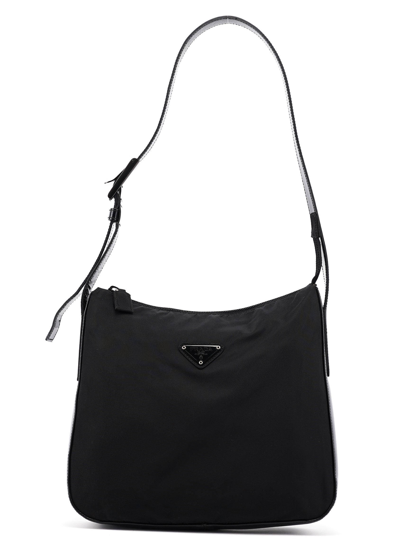 Black Tessuto Spazzolato Hobo Shoulder Bag