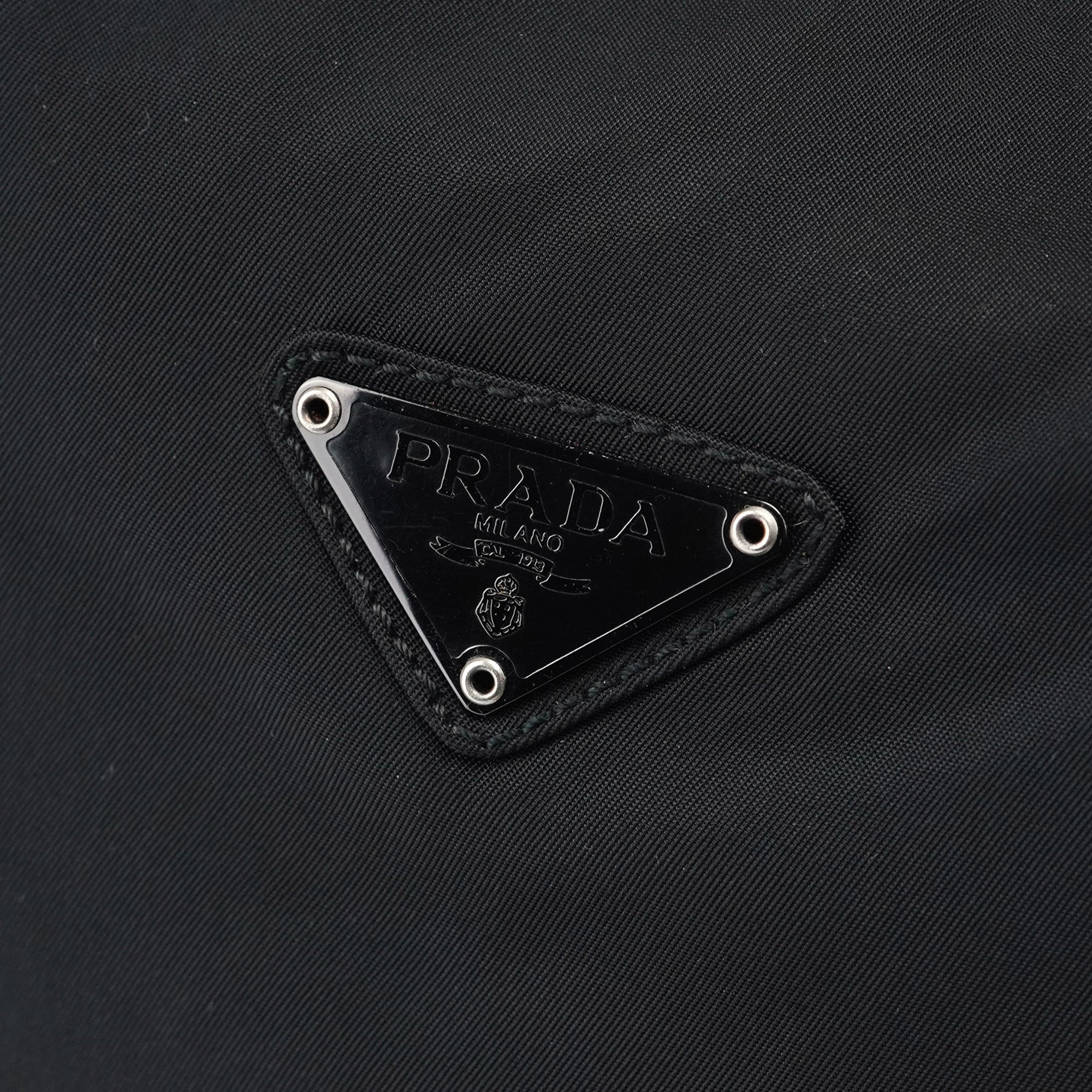 Black Tessuto Spazzolato Hobo Shoulder Bag