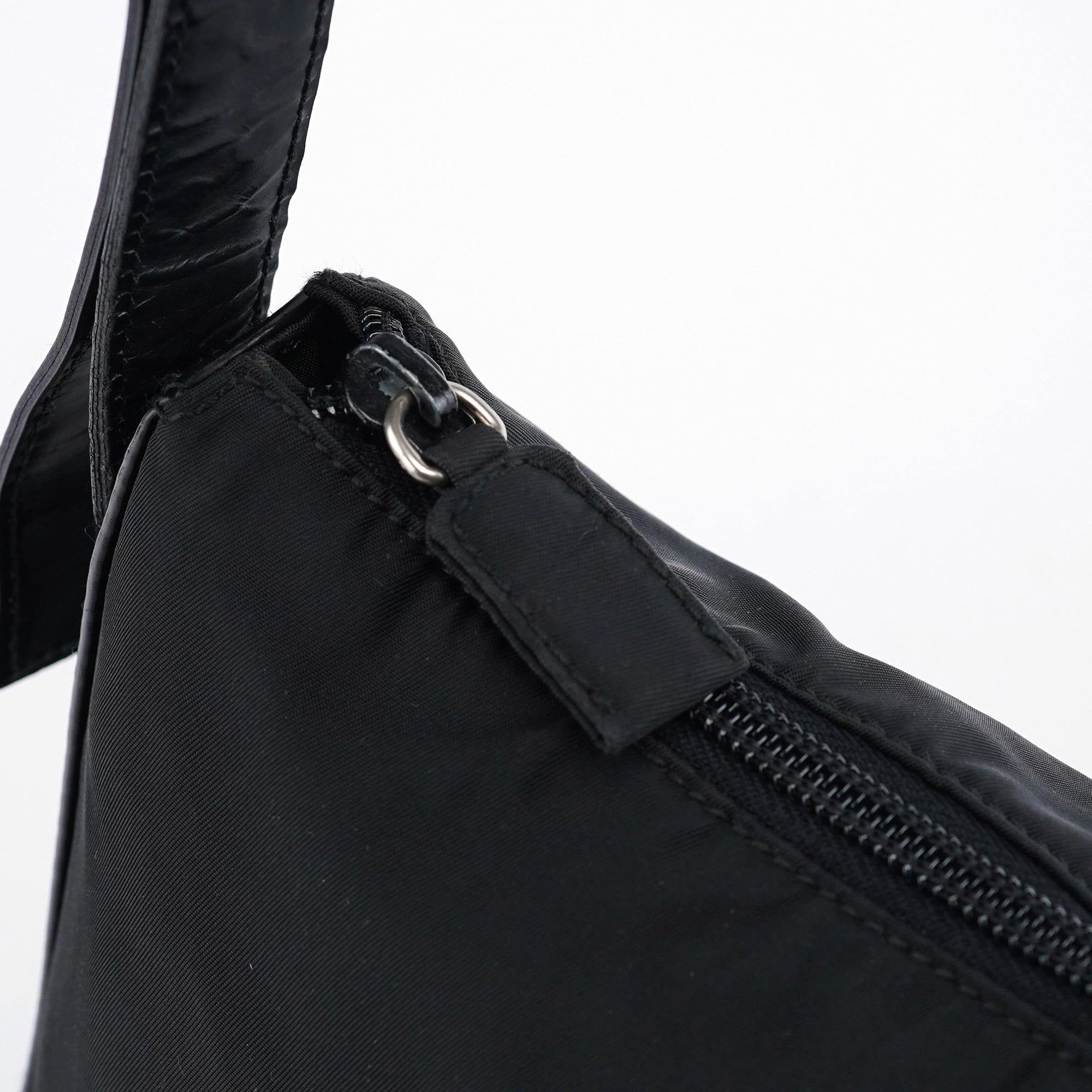 Black Tessuto Spazzolato Hobo Shoulder Bag