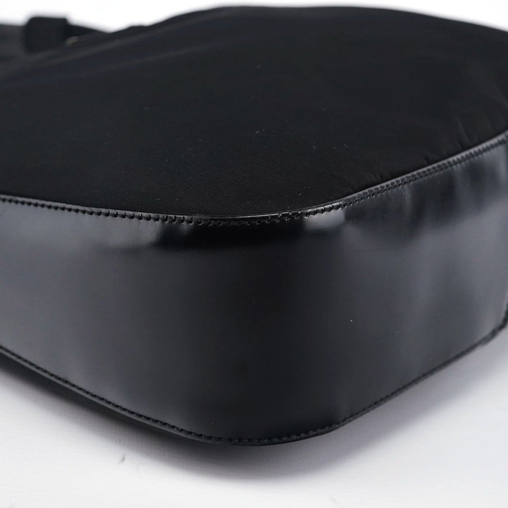 Black Tessuto Spazzolato Hobo Shoulder Bag