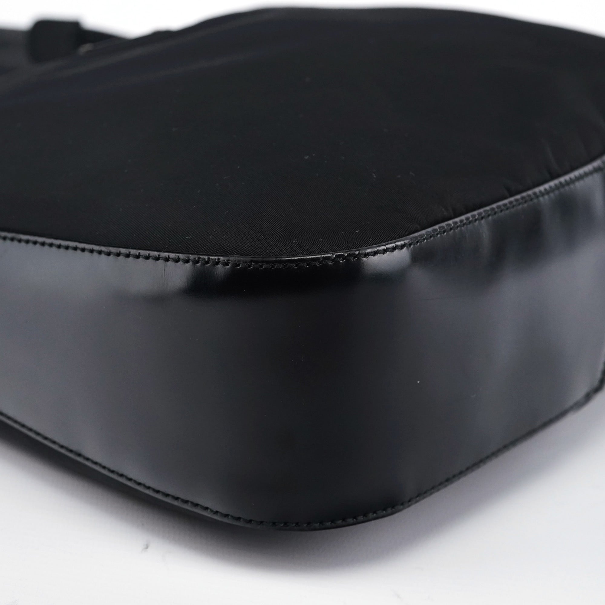 Black Tessuto Spazzolato Hobo Shoulder Bag
