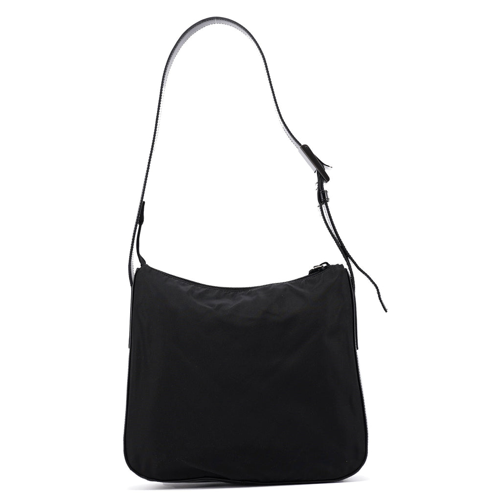 Black Tessuto Spazzolato Hobo Shoulder Bag
