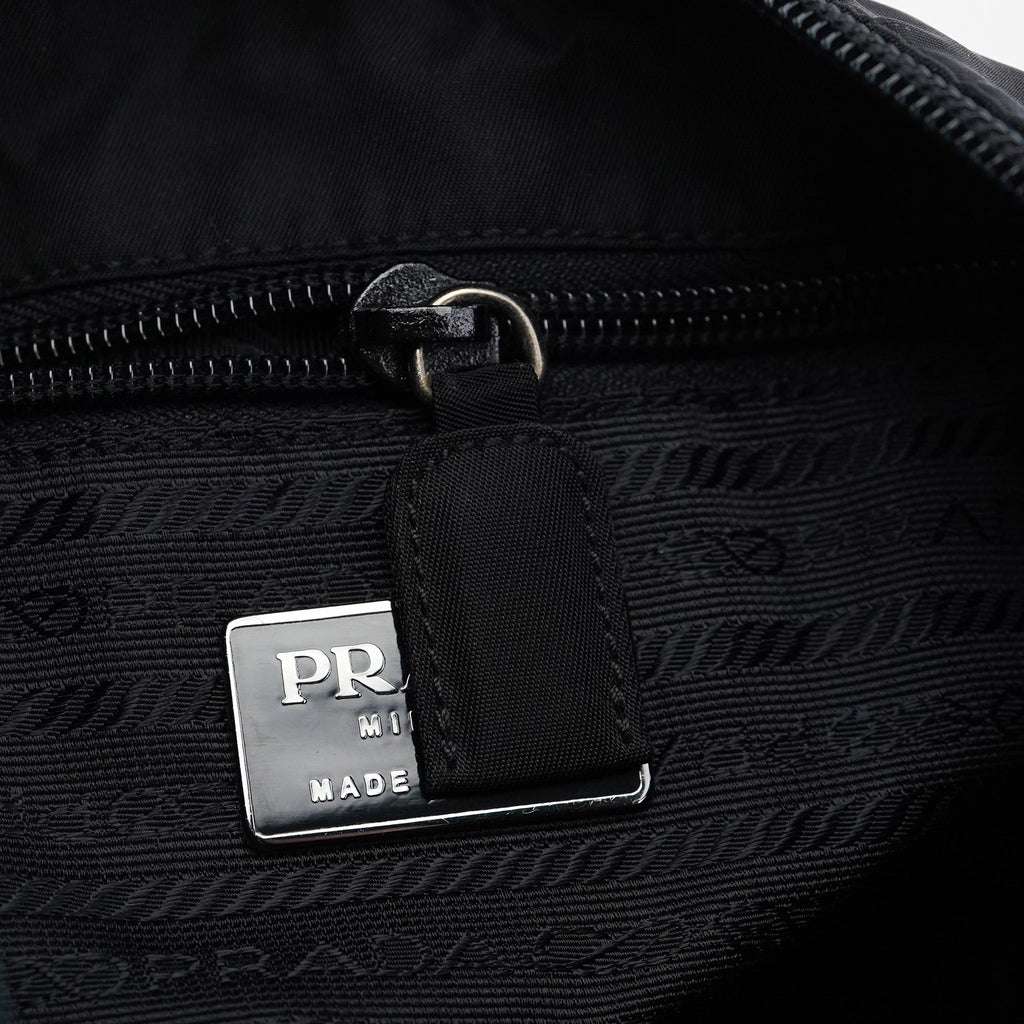 Black Tessuto Spazzolato Hobo Shoulder Bag