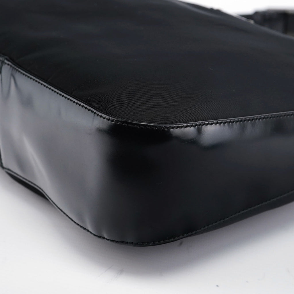 Black Tessuto Spazzolato Hobo Shoulder Bag