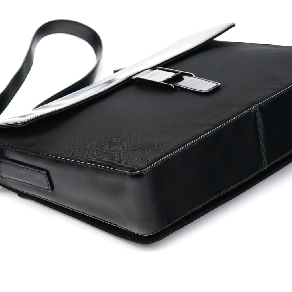 Black Tessuto Spazzolato Nylon Shoulder Bag