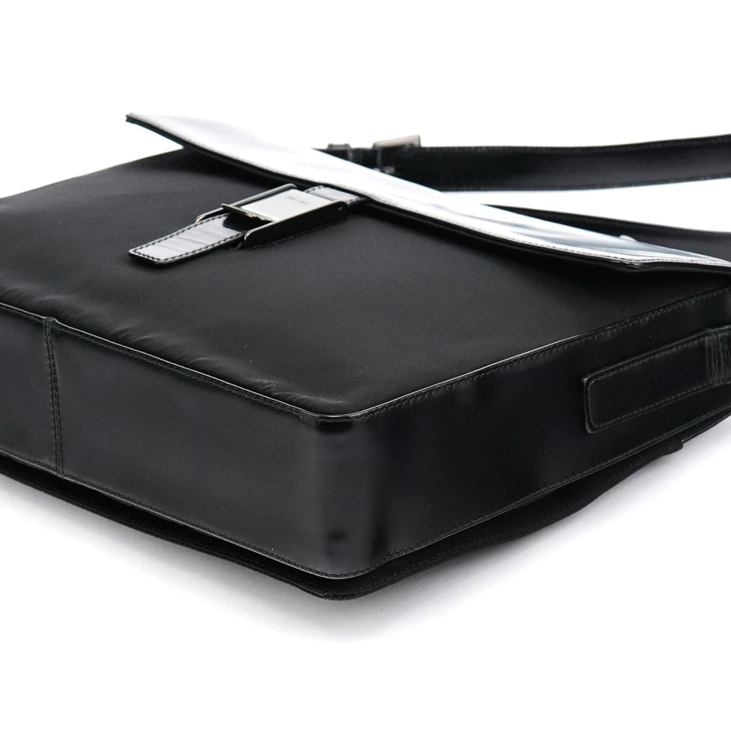 Black Tessuto Spazzolato Nylon Shoulder Bag