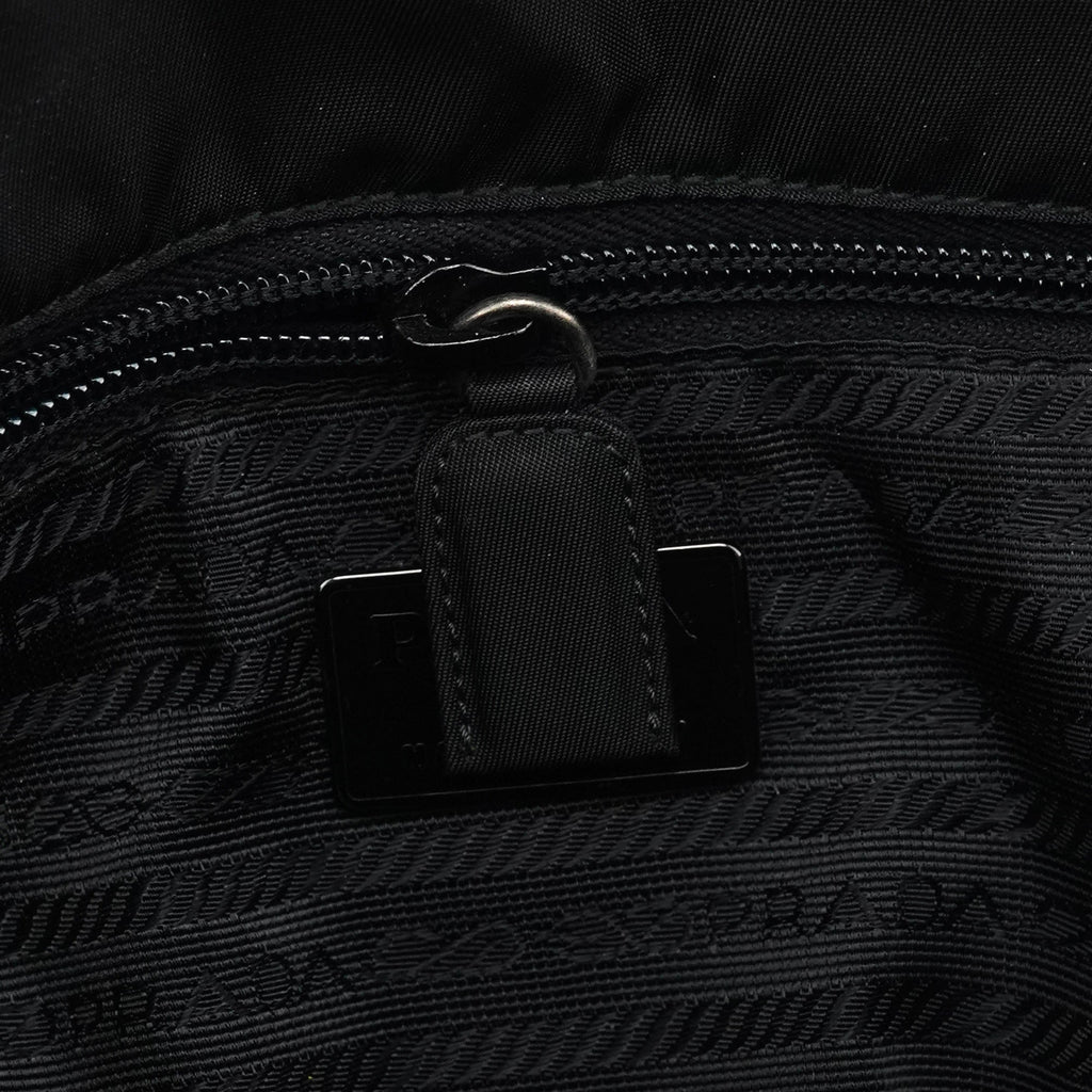 Black Tessuto Spazzolato Nylon Shoulder Bag