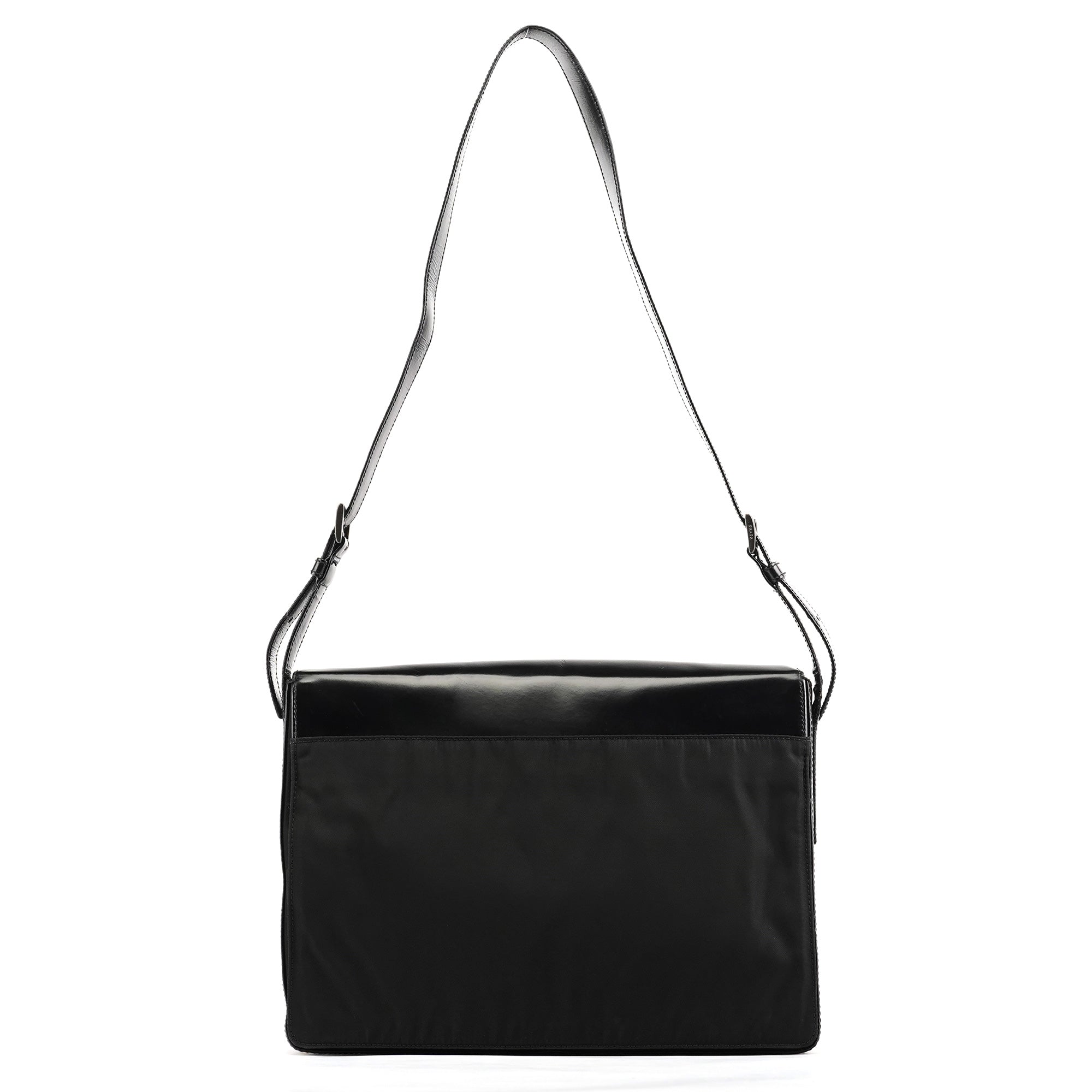 Black Tessuto Spazzolato Nylon Shoulder Bag