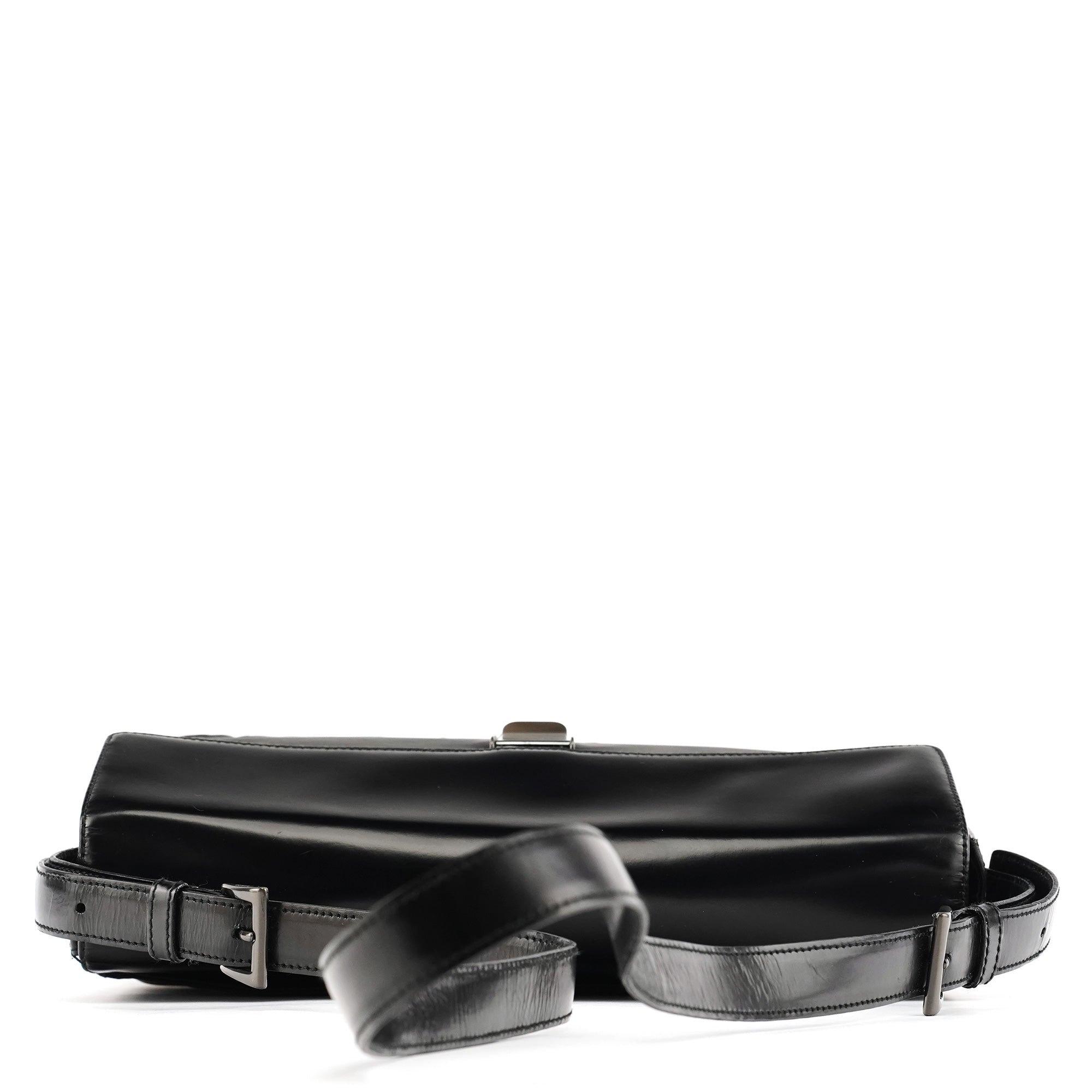 Black Tessuto Spazzolato Nylon Shoulder Bag
