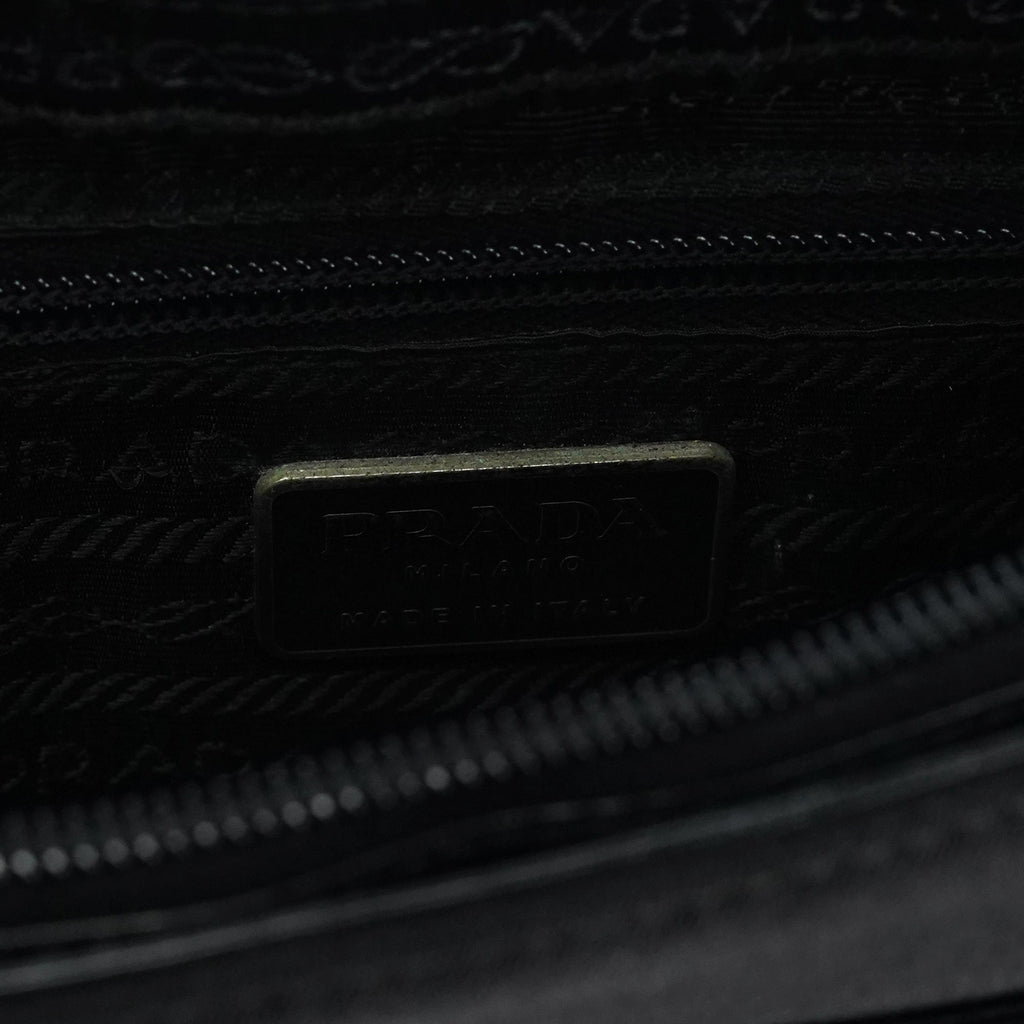 Black Tessuto Spazzolato Shoulder Bag