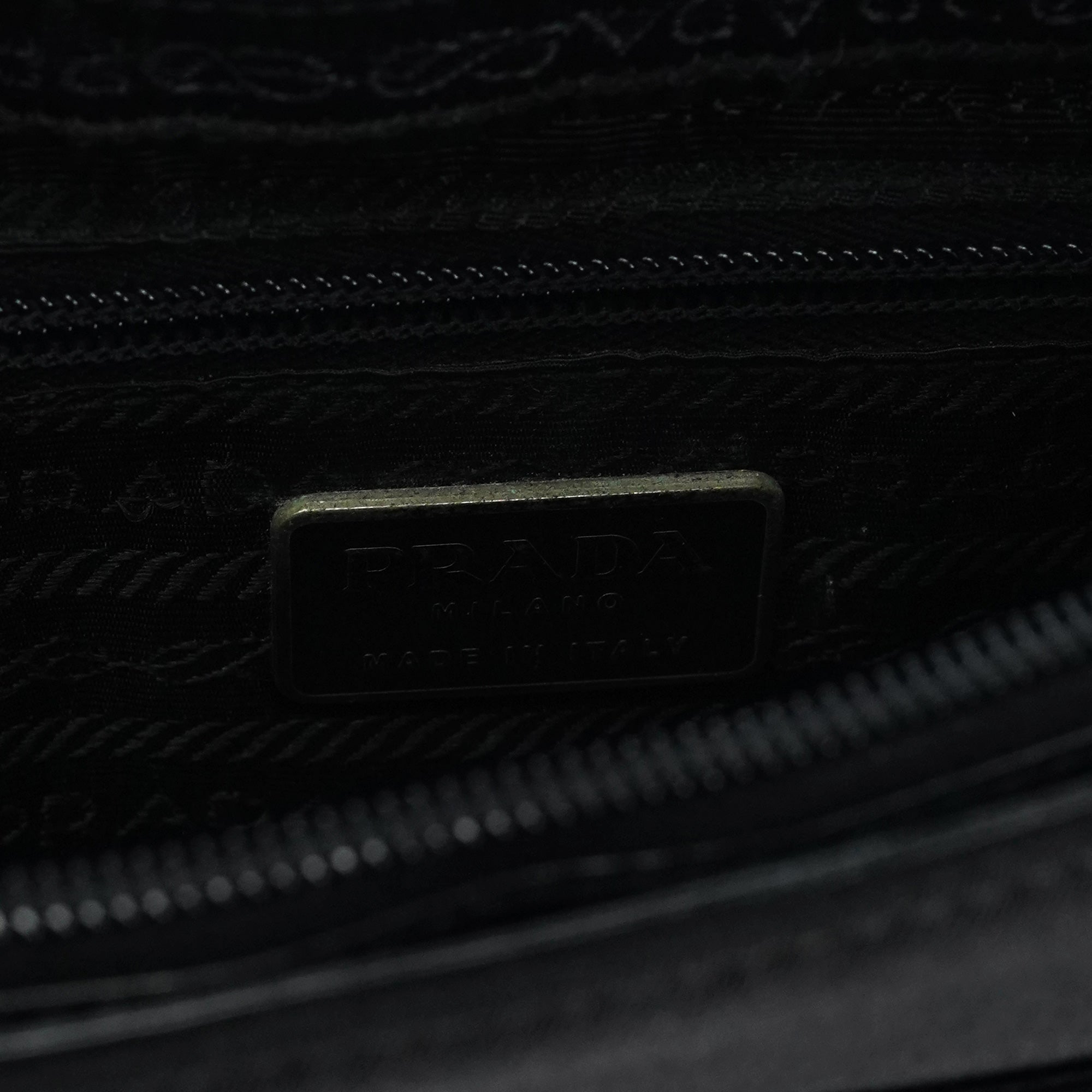 Black Tessuto Spazzolato Shoulder Bag