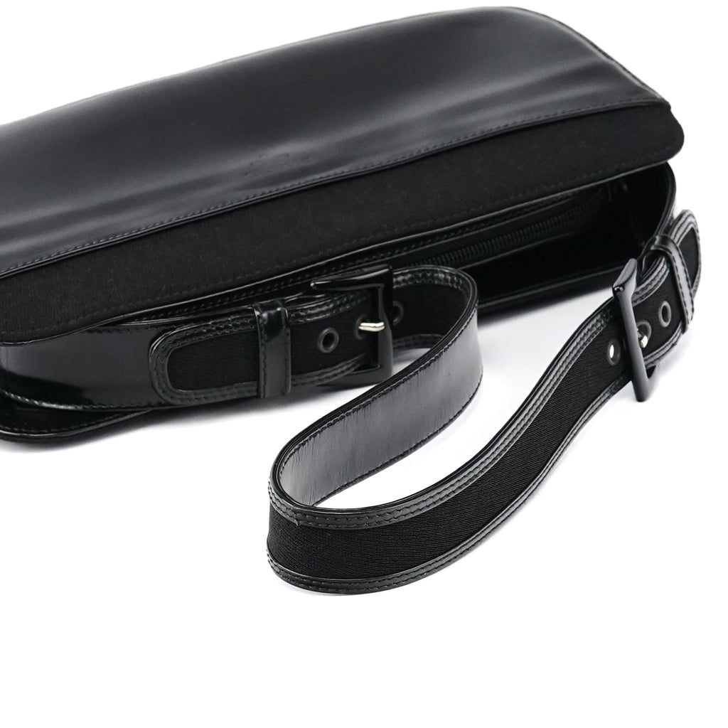 Black Tessuto Spazzolato Shoulder Bag