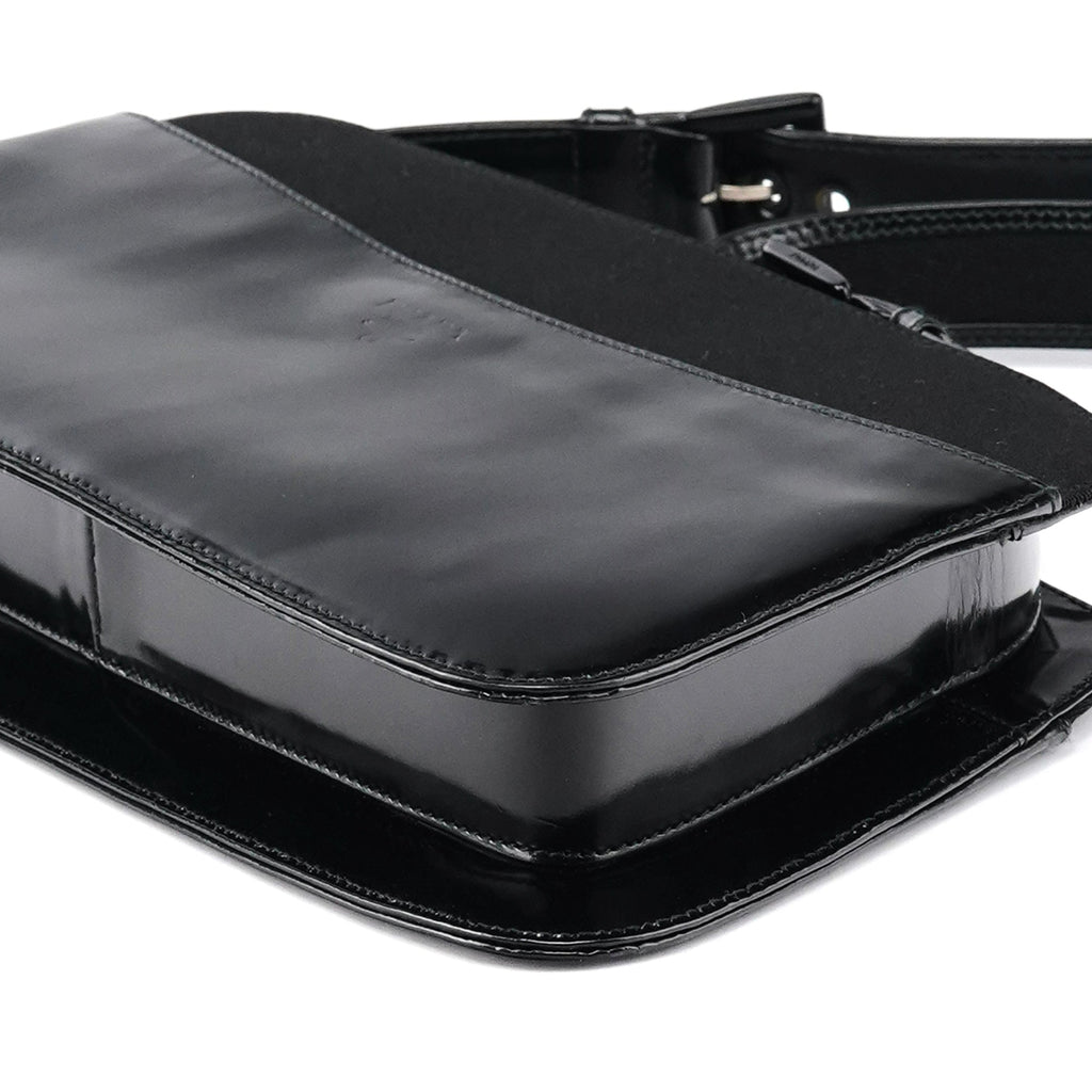 Black Tessuto Spazzolato Shoulder Bag