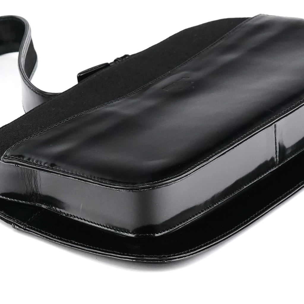 Black Tessuto Spazzolato Shoulder Bag