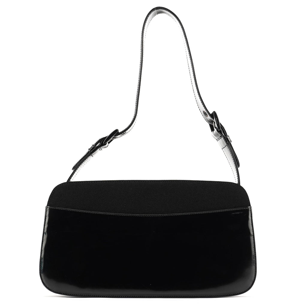 Black Tessuto Spazzolato Shoulder Bag