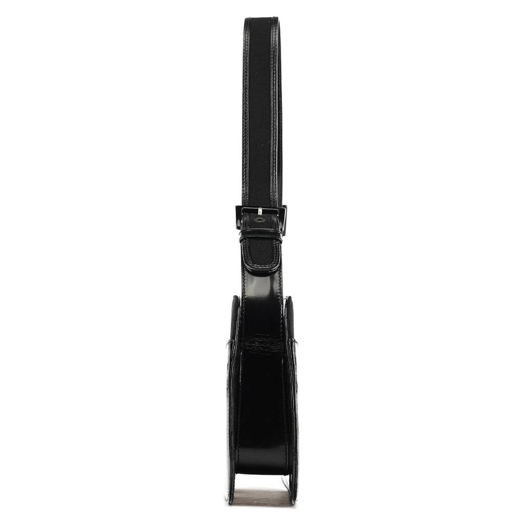 Black Tessuto Spazzolato Shoulder Bag