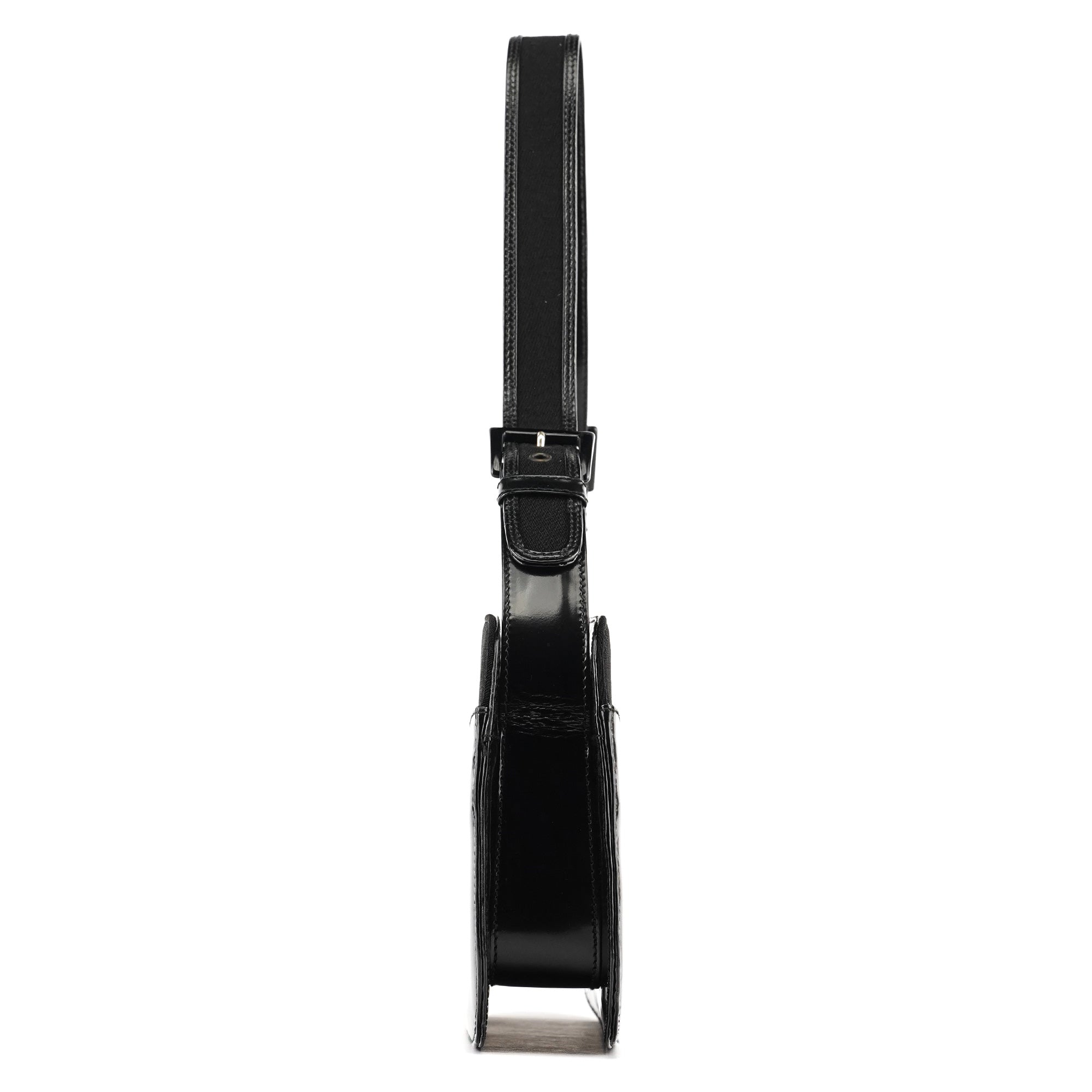 Black Tessuto Spazzolato Shoulder Bag
