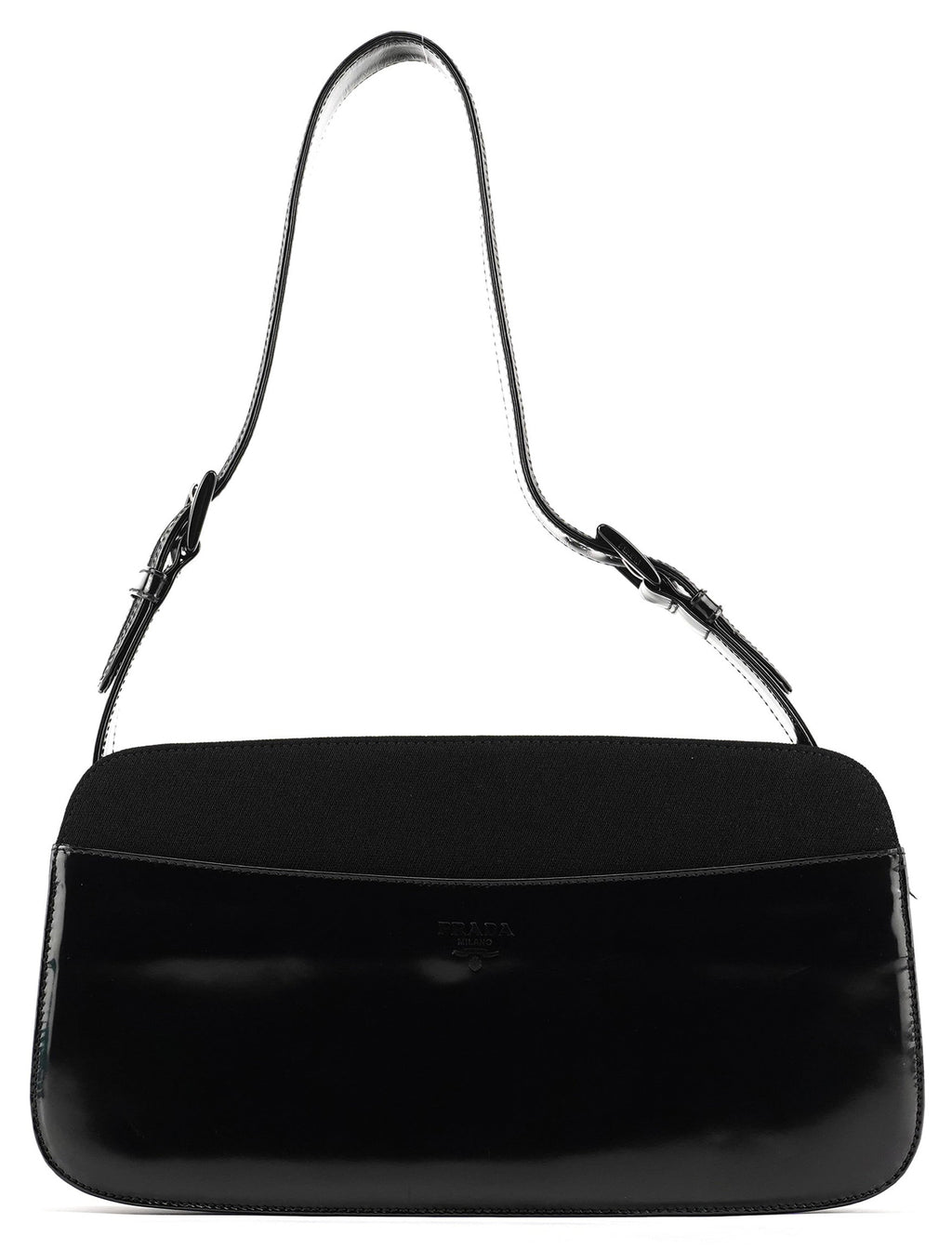 Black Tessuto Spazzolato Shoulder Bag