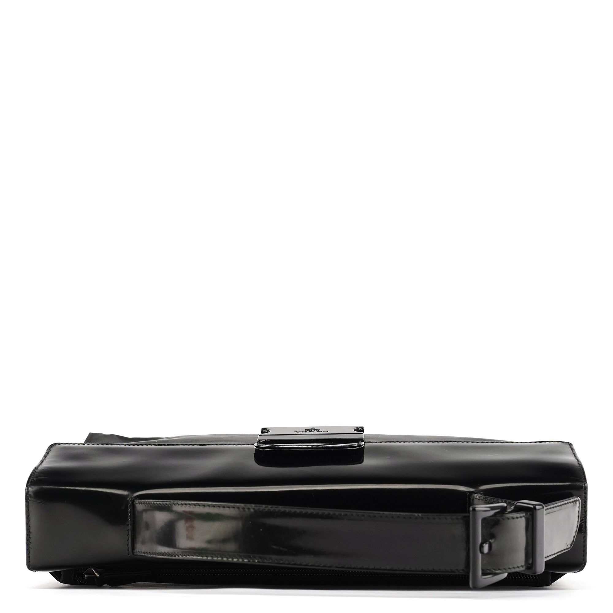 Black Tessuto Spazzolato Top Handle Bag