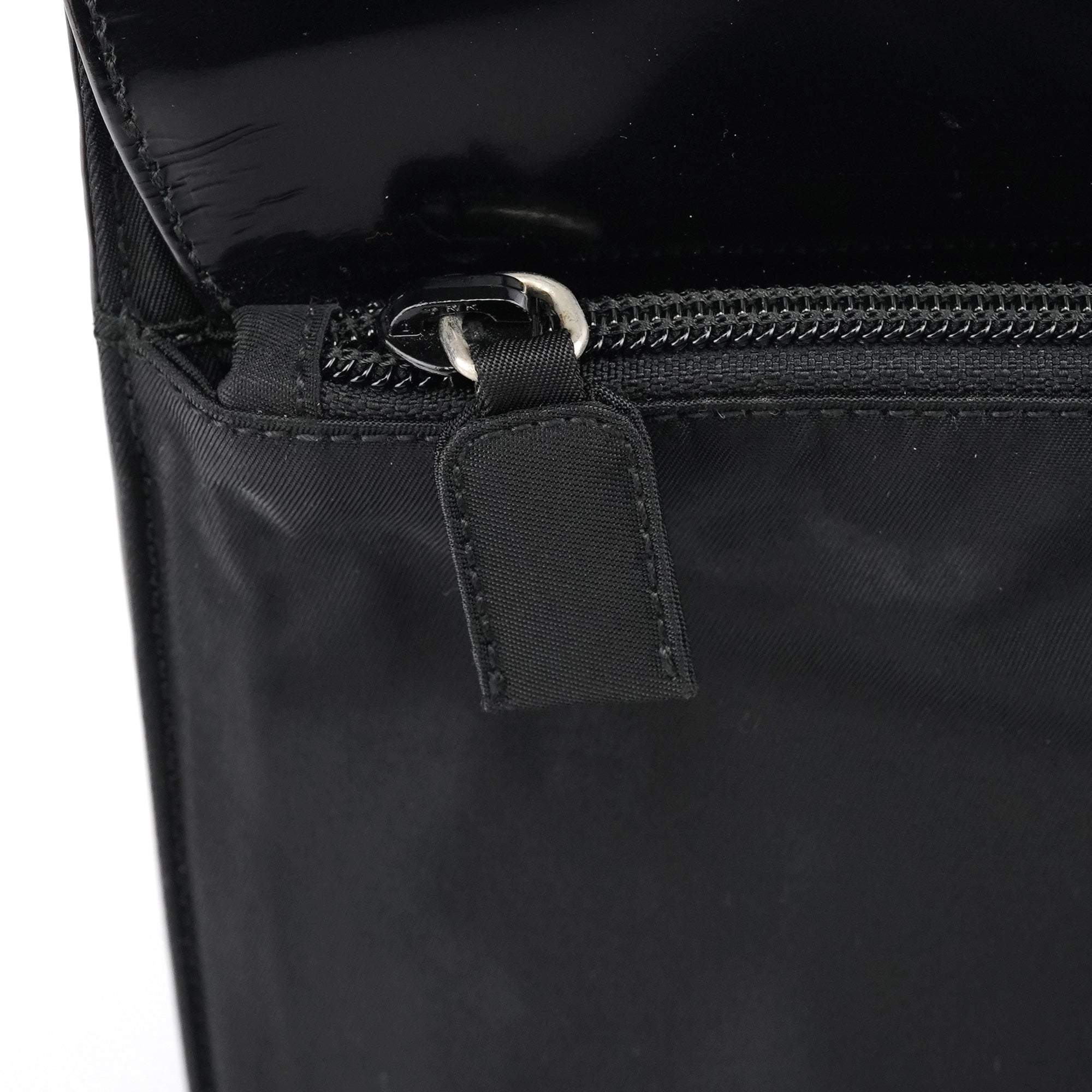 Black Tessuto Spazzolato Top Handle Bag