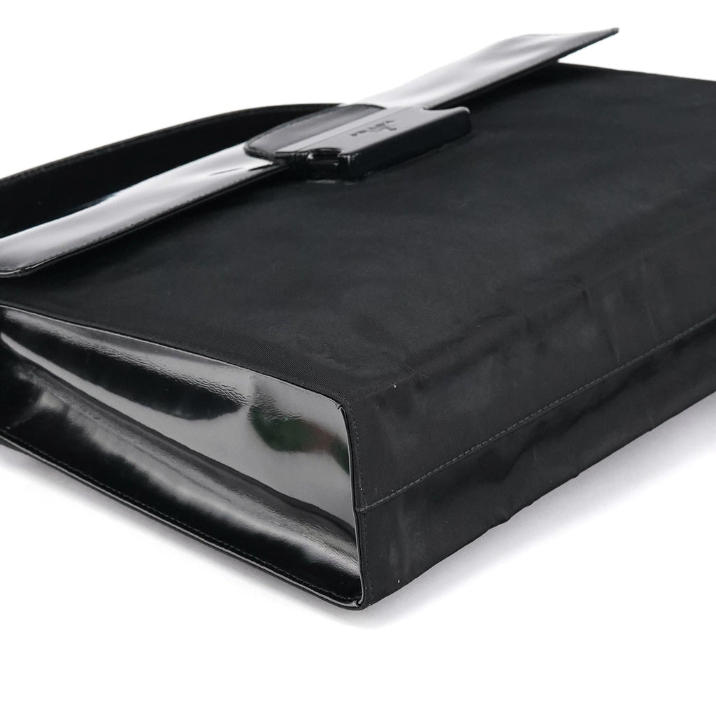 Black Tessuto Spazzolato Top Handle Bag
