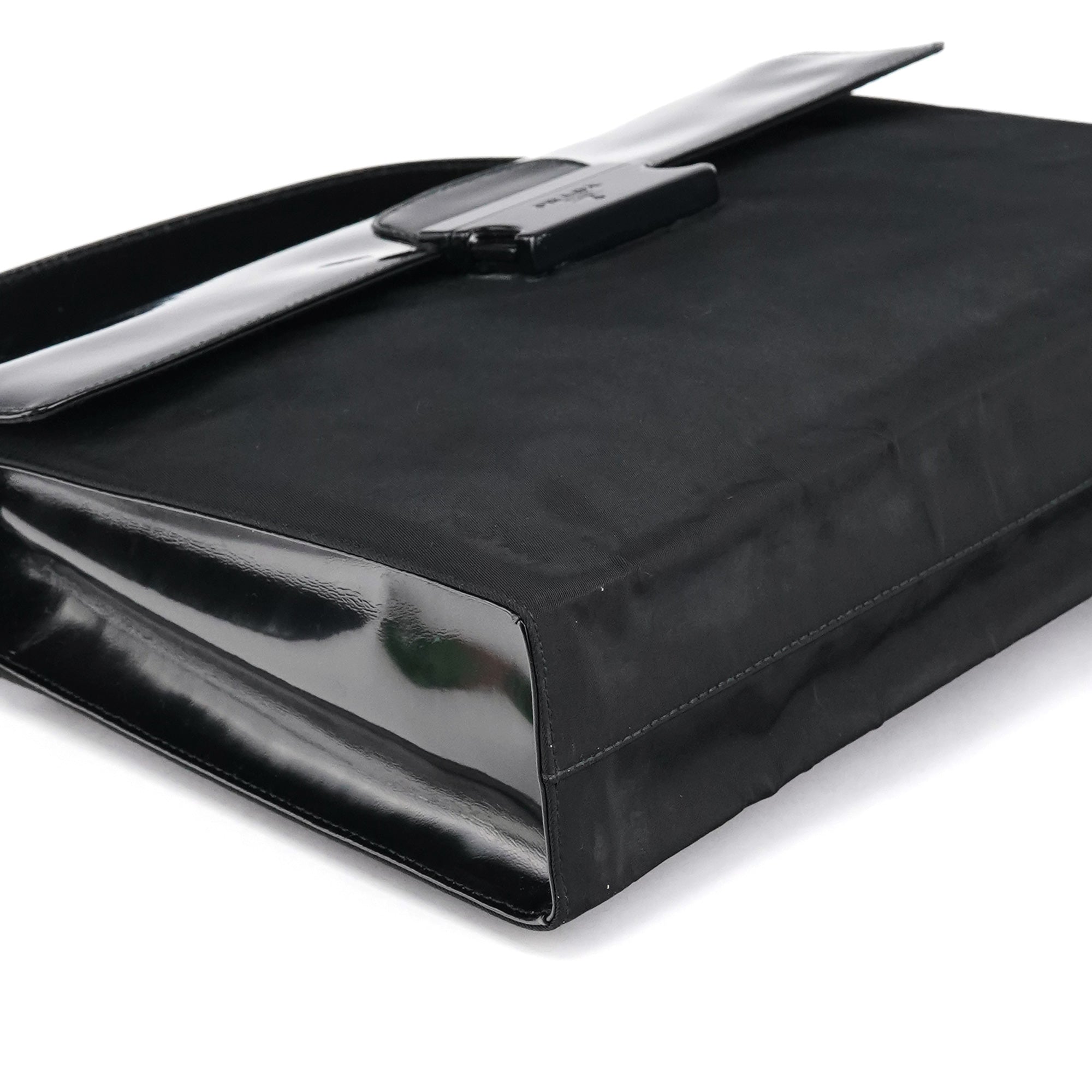 Black Tessuto Spazzolato Top Handle Bag