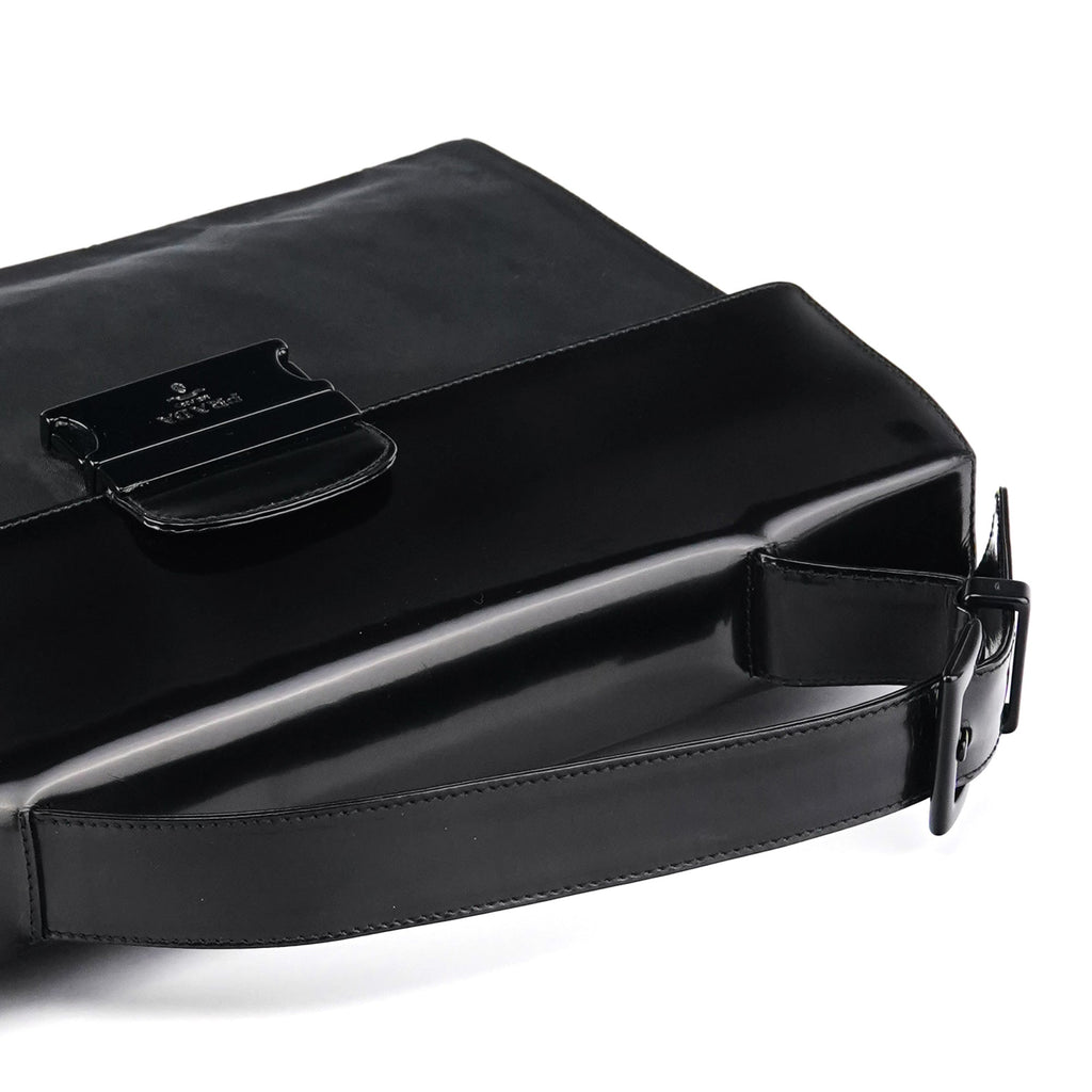Black Tessuto Spazzolato Top Handle Bag