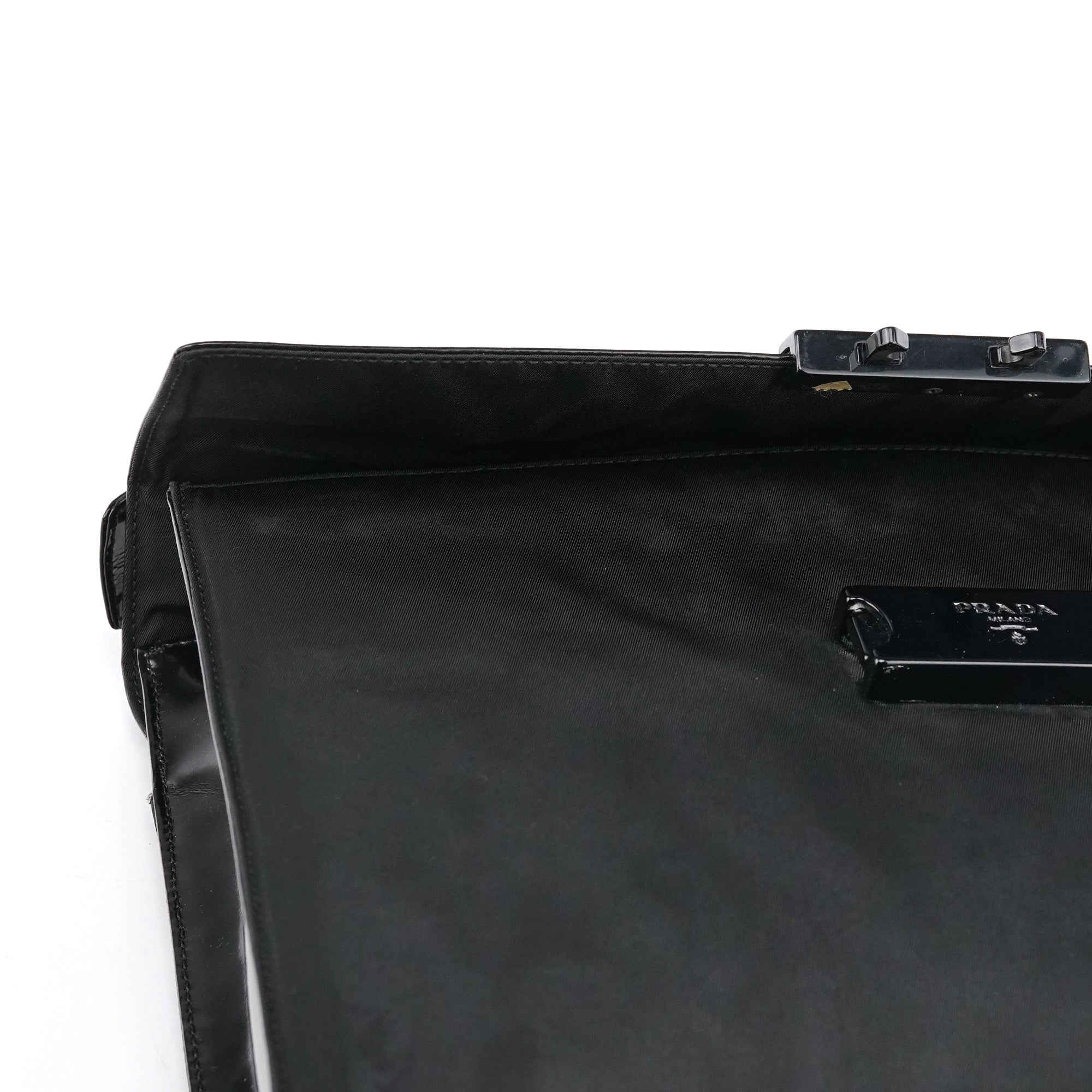 Black Tessuto Spazzolato Top Handle Bag