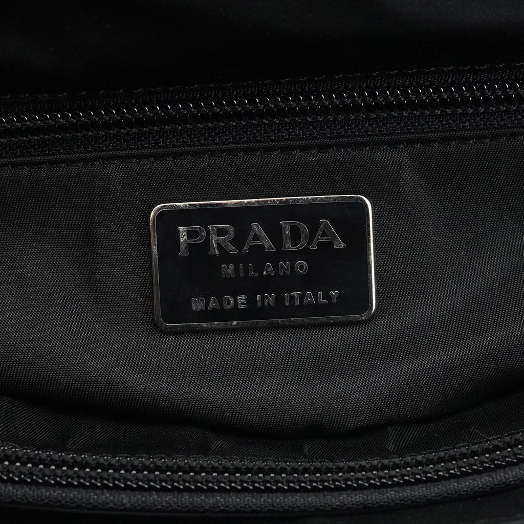 Black Tessuto Spazzolato Top Handle Bag