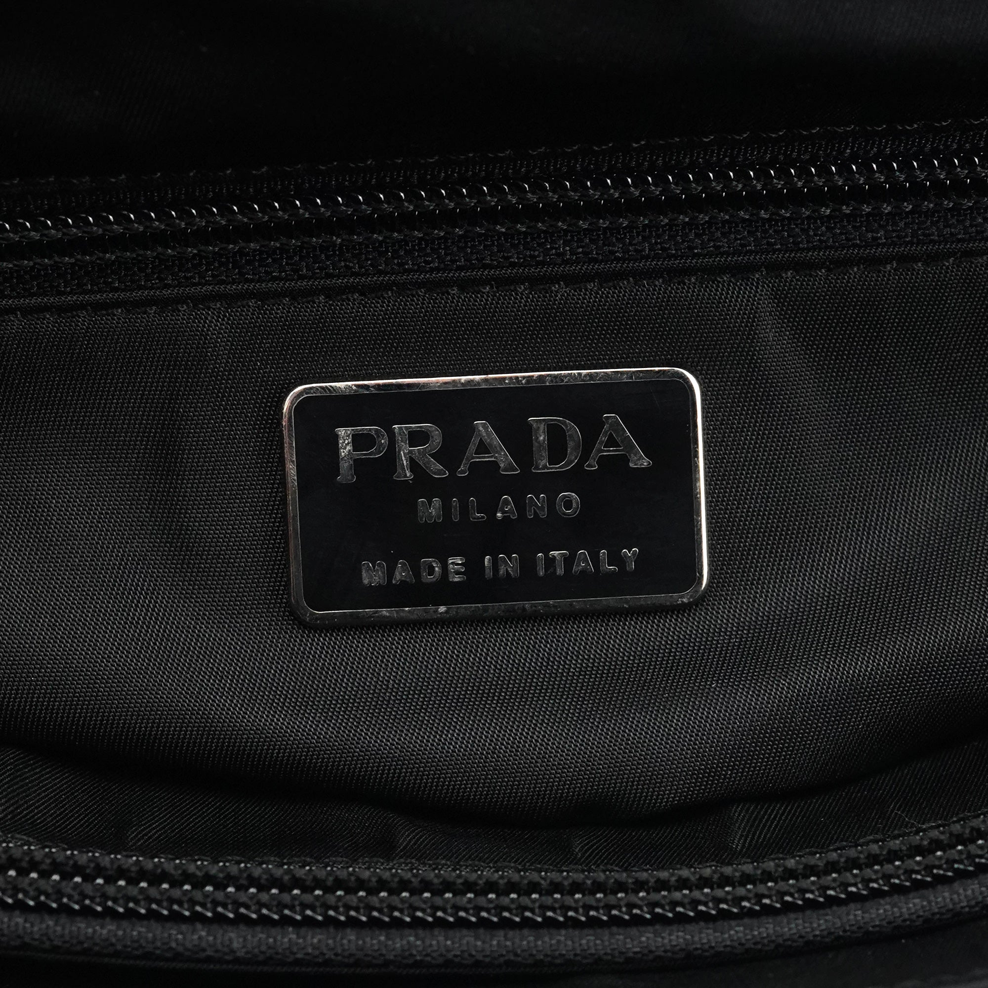 Black Tessuto Spazzolato Top Handle Bag