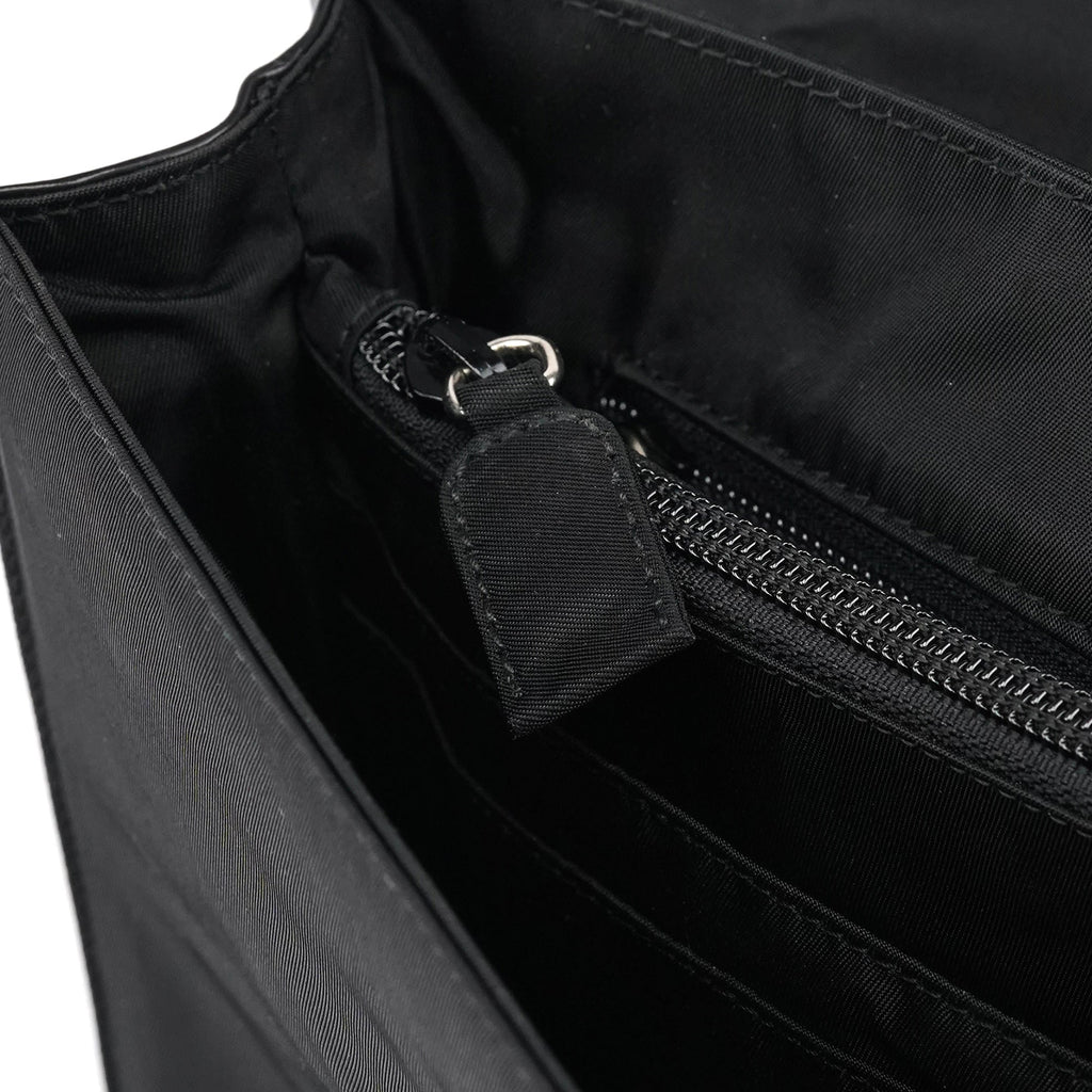 Black Tessuto Spazzolato Top Handle Bag