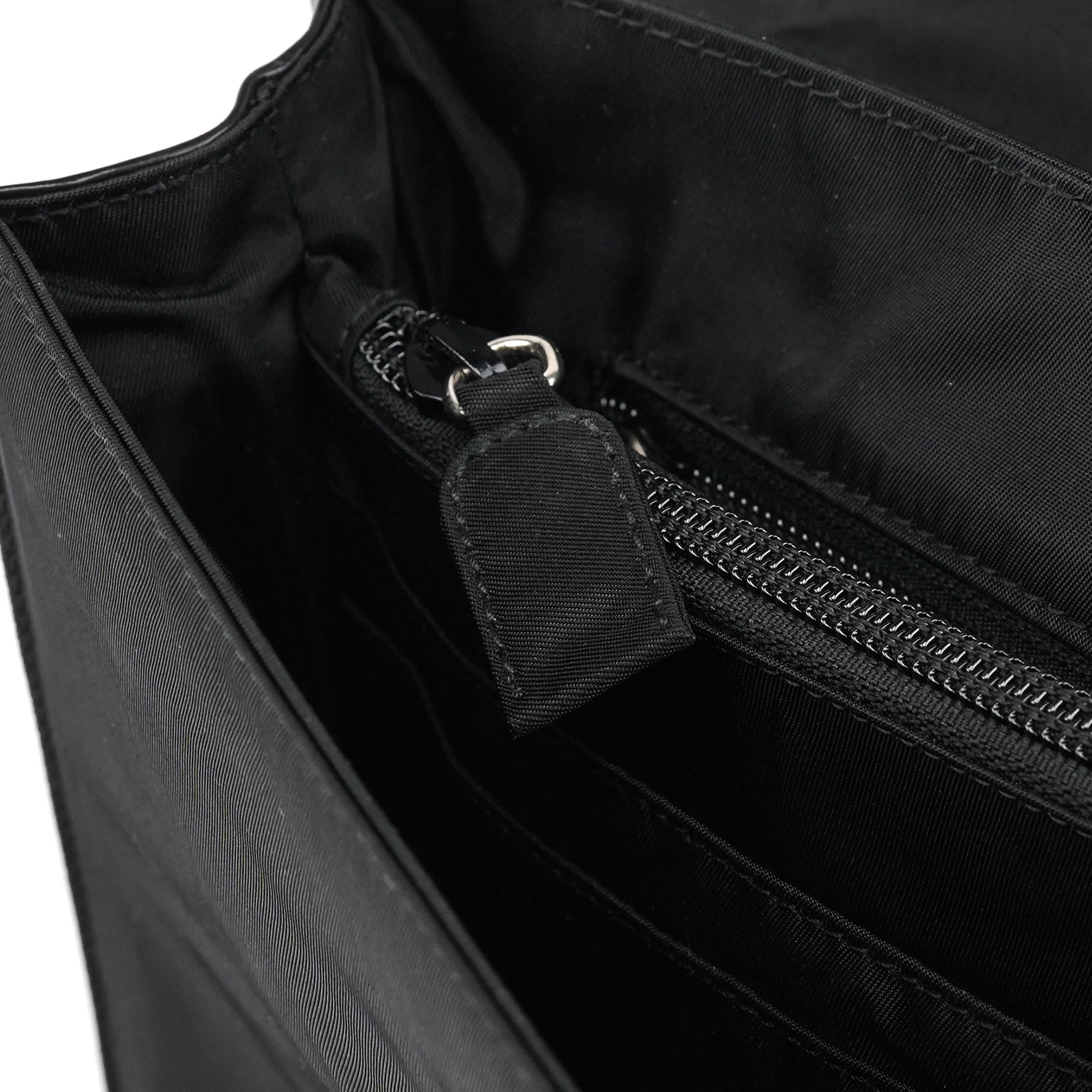 Black Tessuto Spazzolato Top Handle Bag