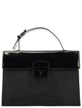 Black Tessuto Spazzolato Top Handle Bag