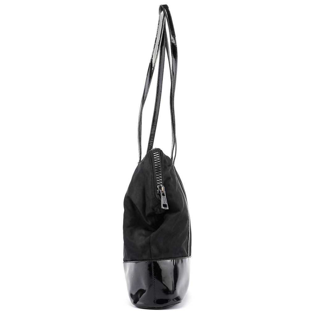 Black Tessuto Spazzolato Tote Bag