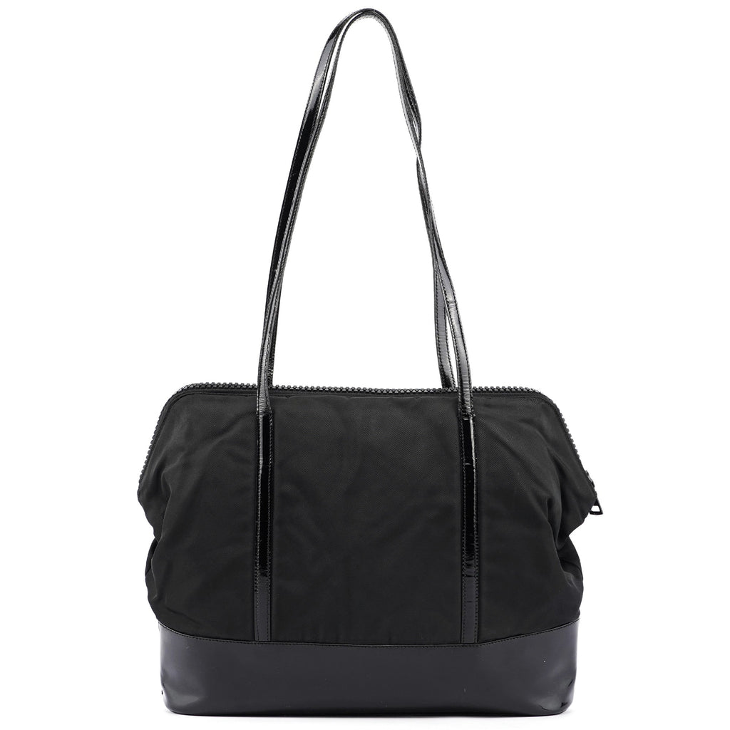 Black Tessuto Spazzolato Tote Bag