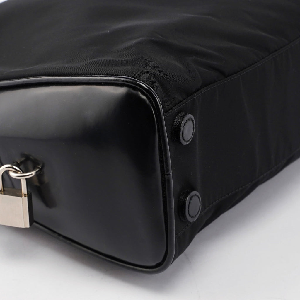 Black Tessuto Spazzolato Tote Bag