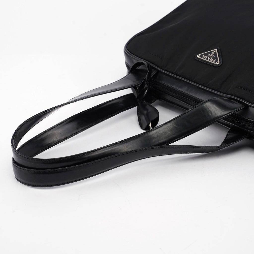Black Tessuto Spazzolato Tote Bag