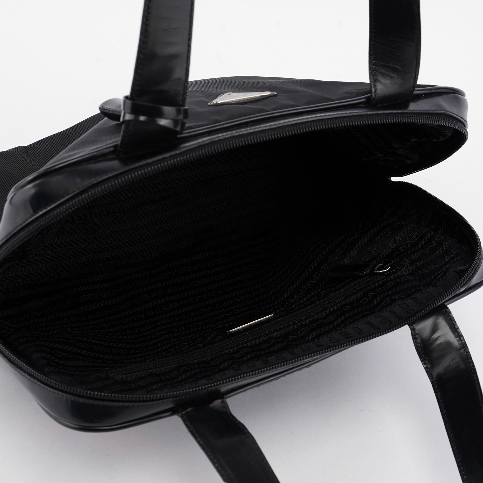 Black Tessuto Spazzolato Tote Bag