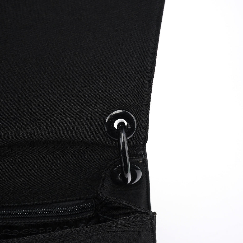 Black Tessuto Swing Chain Shoulder Bag
