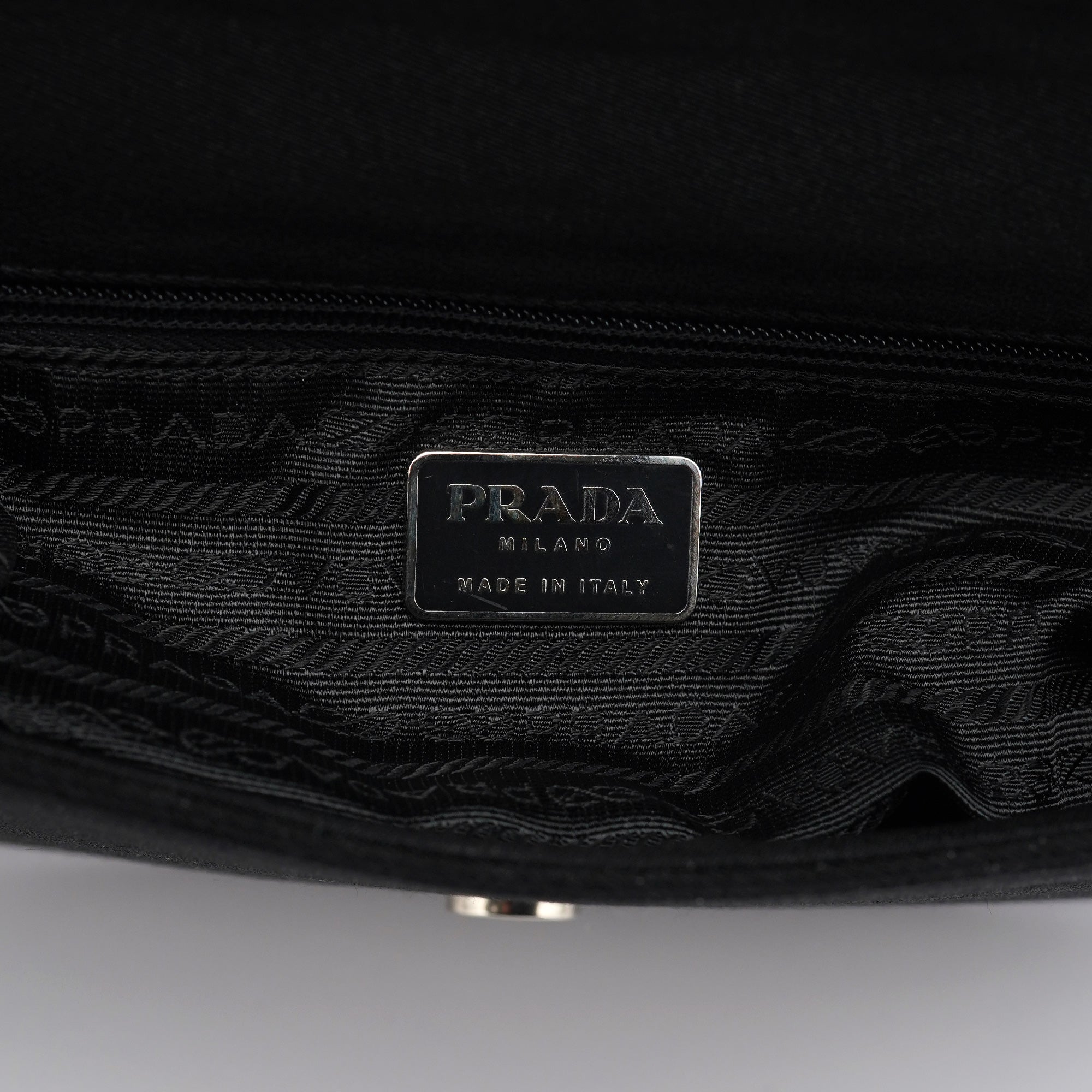 Black Tessuto Swing Chain Shoulder Bag