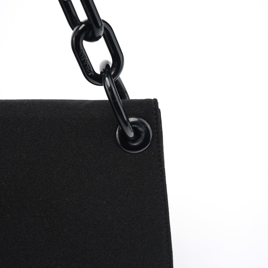 Black Tessuto Swing Chain Shoulder Bag