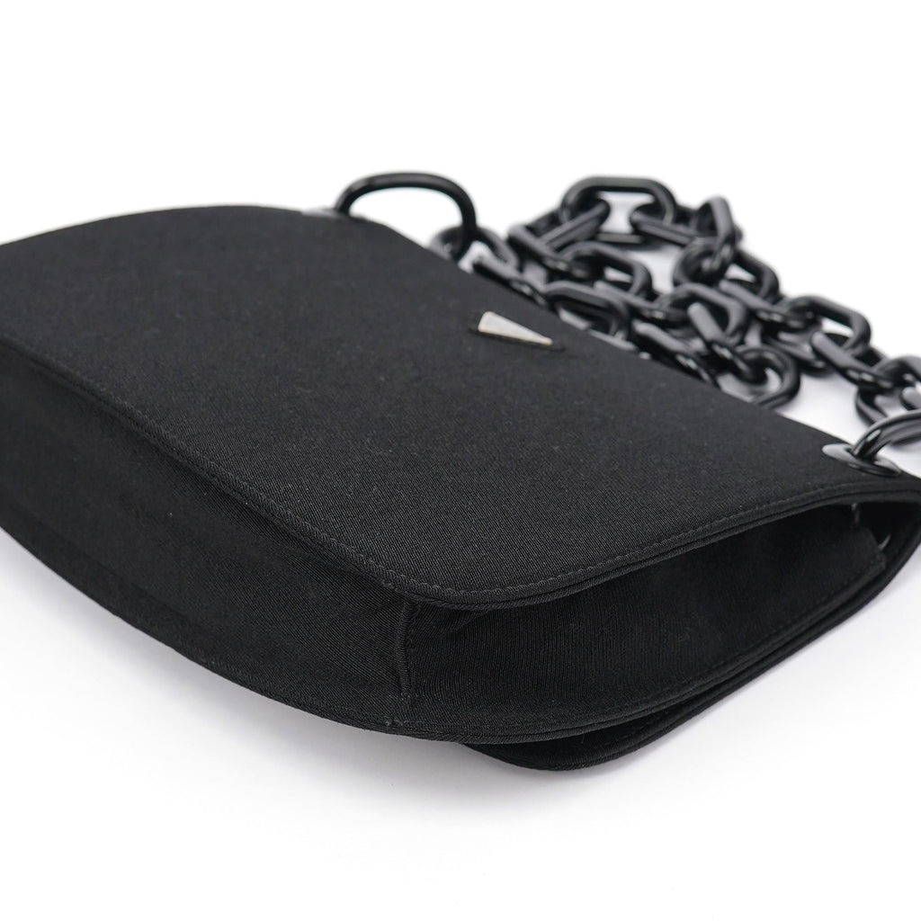 Black Tessuto Swing Chain Shoulder Bag