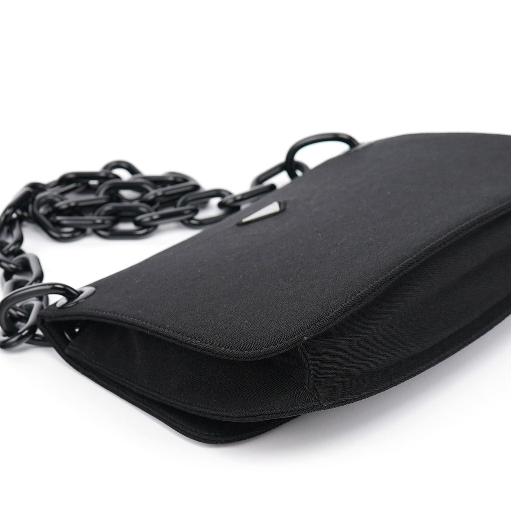 Black Tessuto Swing Chain Shoulder Bag